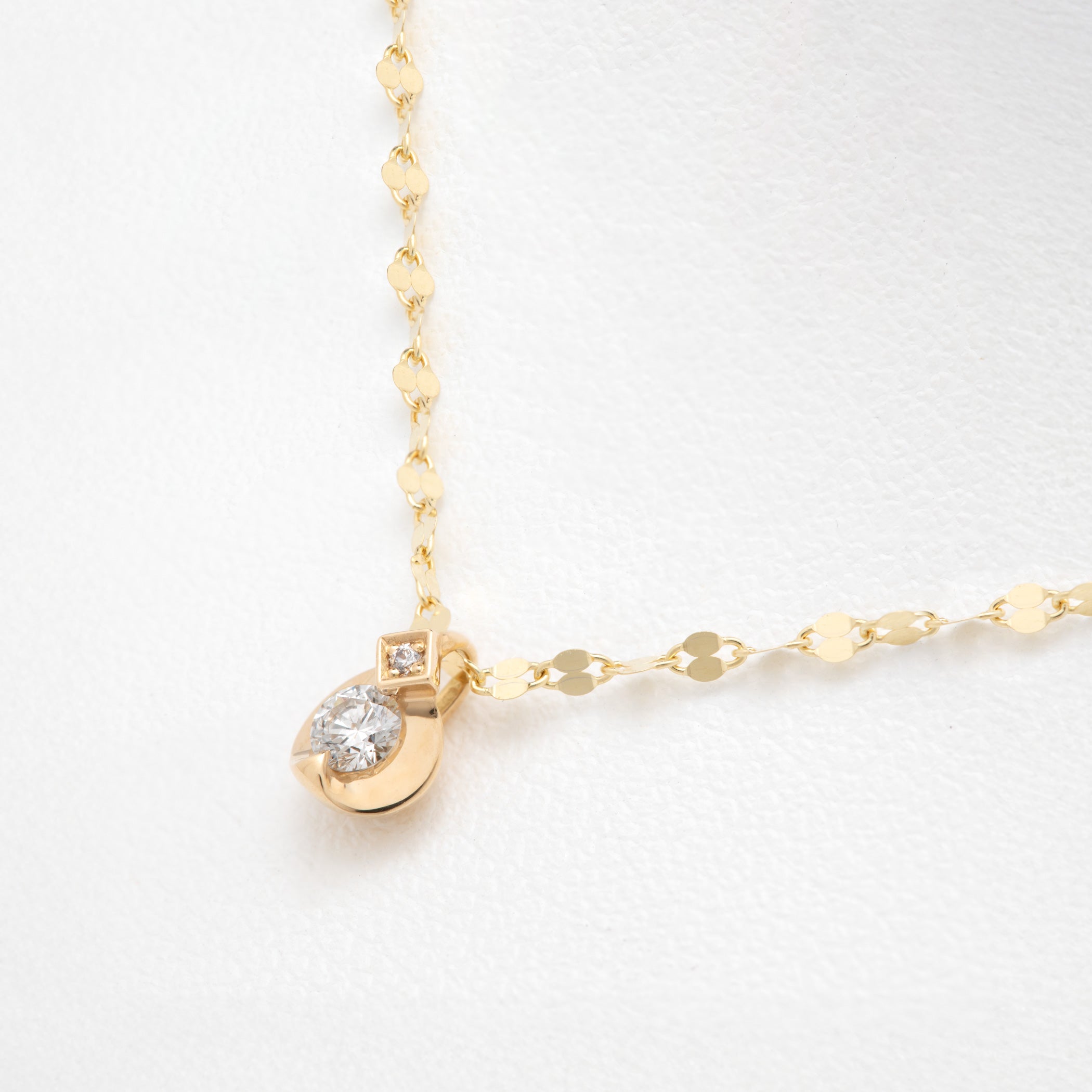 K18 イエローゴールド ダイヤモンド ネックレス(0.1ct)