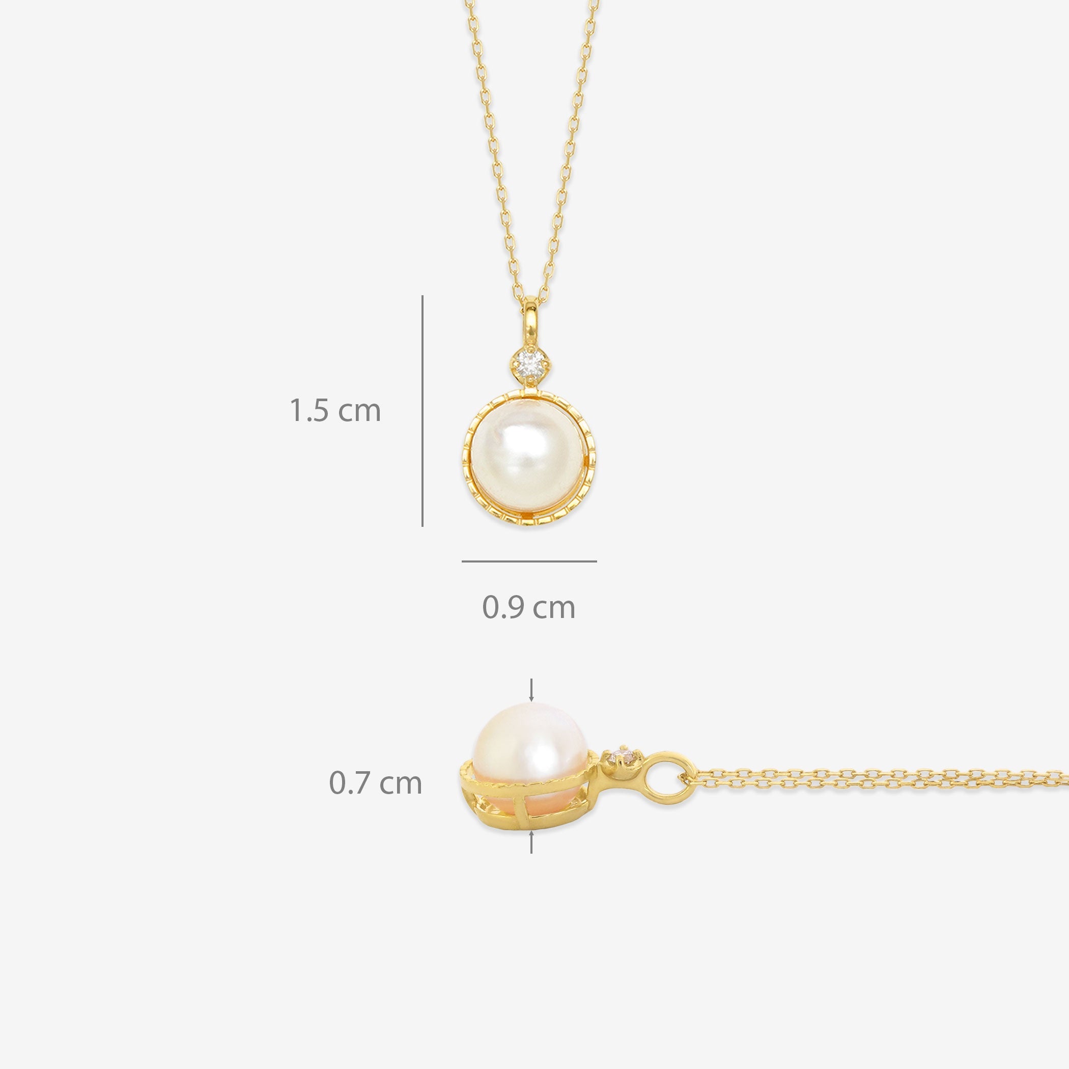 6月誕生石 K10 イエローゴールド あこや真珠 ネックレス