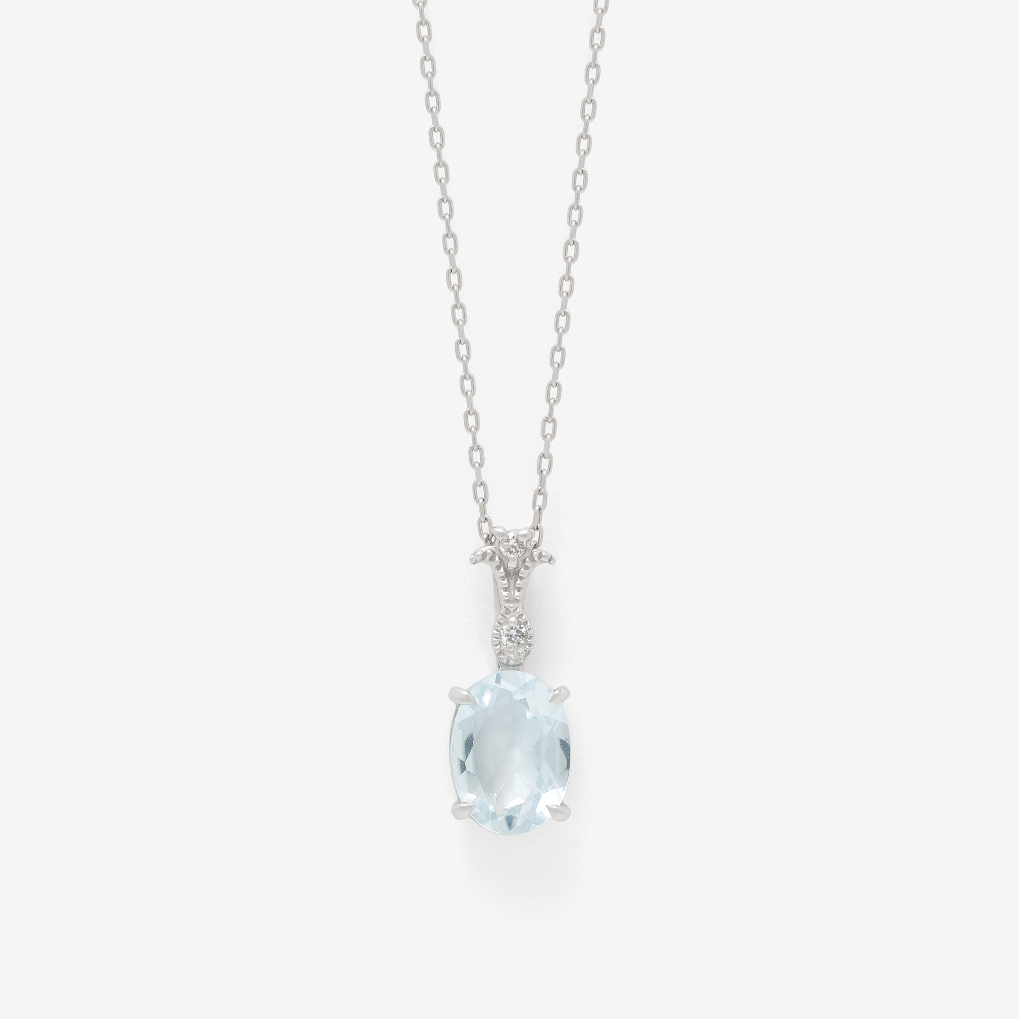 3月誕生石 プラチナ アクアマリン ネックレス – Milluflora | ミル
