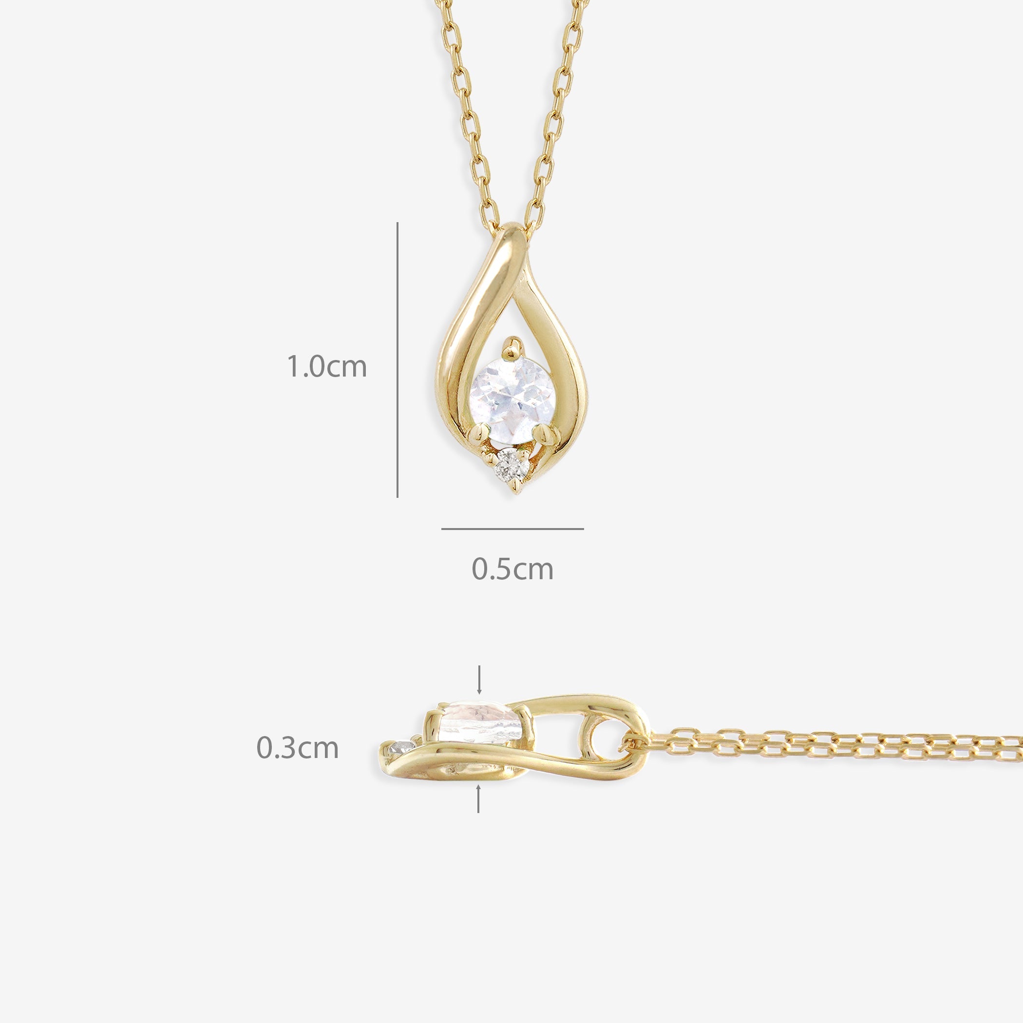 【WEB限定】6月誕生石 K10 イエローゴールド ムーンストーン しずく ネックレス