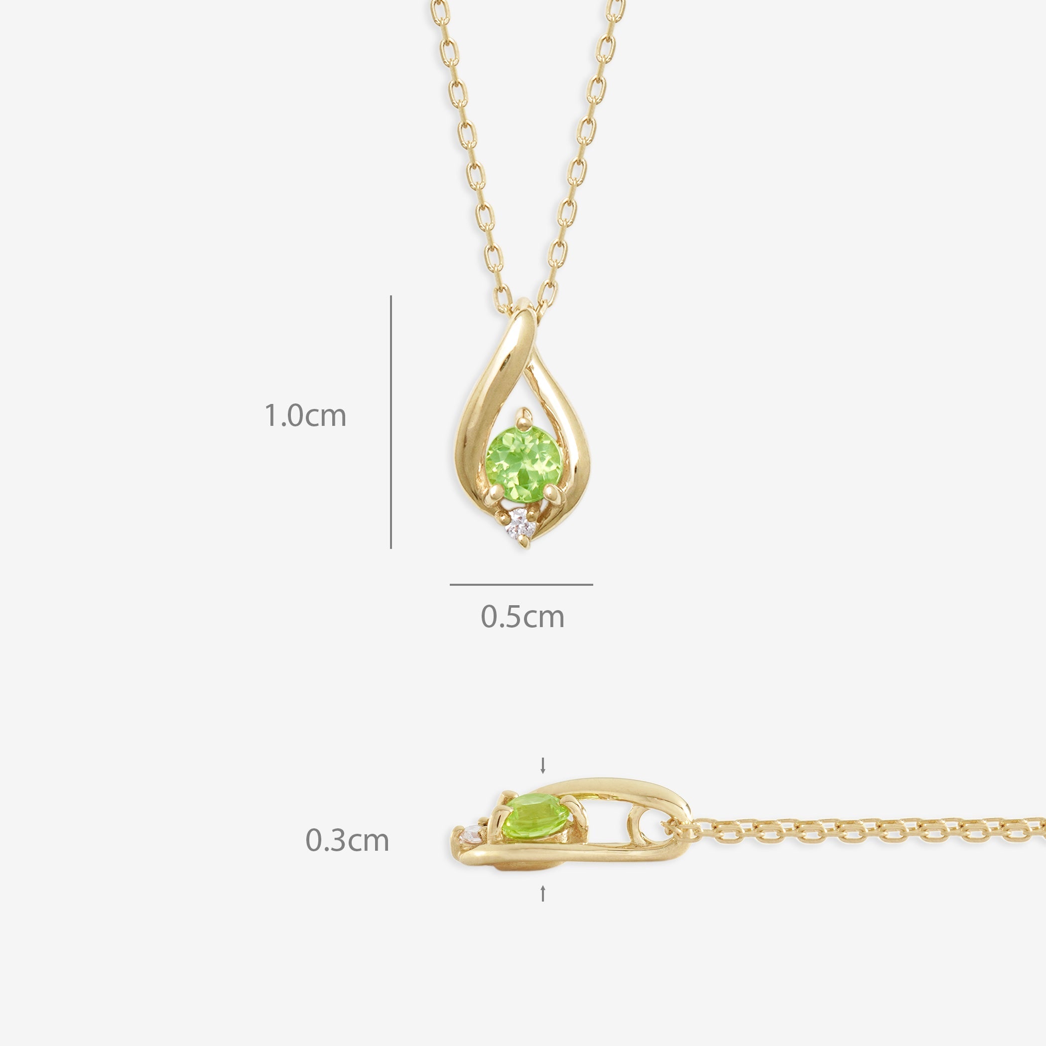 【WEB限定】8月誕生石 K10 イエローゴールド ペリドット しずく ネックレス