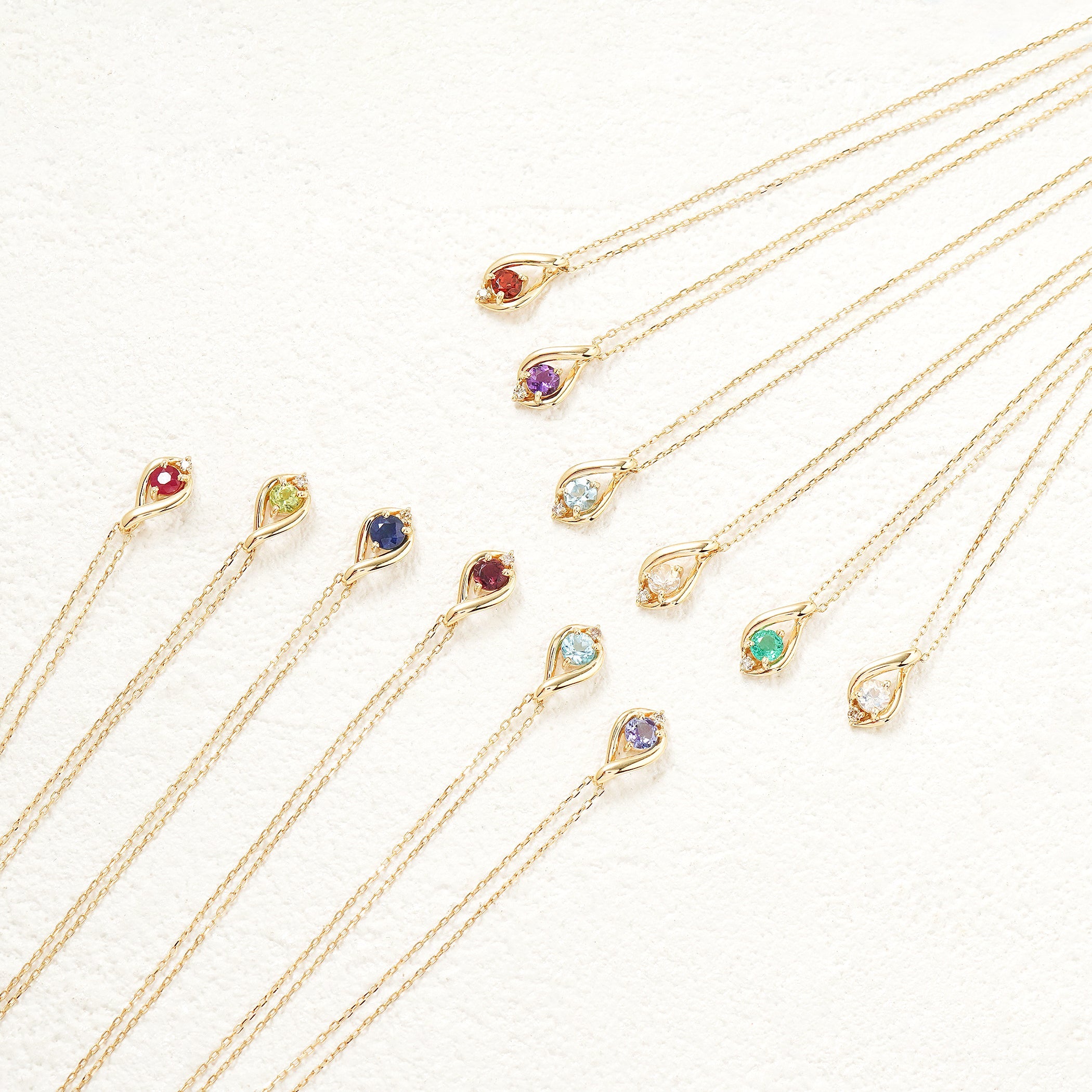 【WEB限定】10月誕生石 K10 イエローゴールド ピンクトルマリン しずく ネックレス