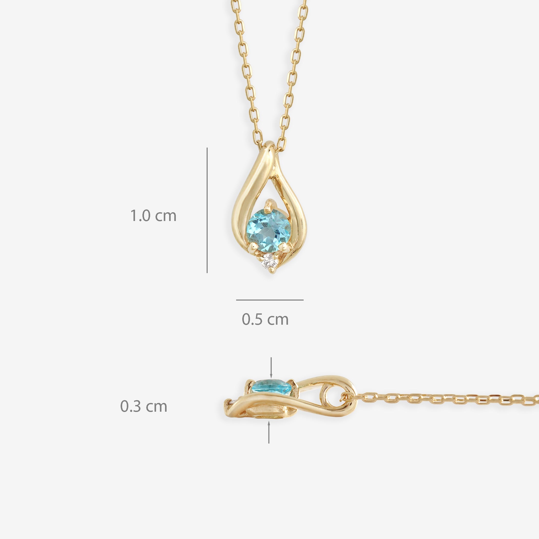 【WEB限定】11月誕生石 K10 イエローゴールド ブルートパーズ しずく ネックレス
