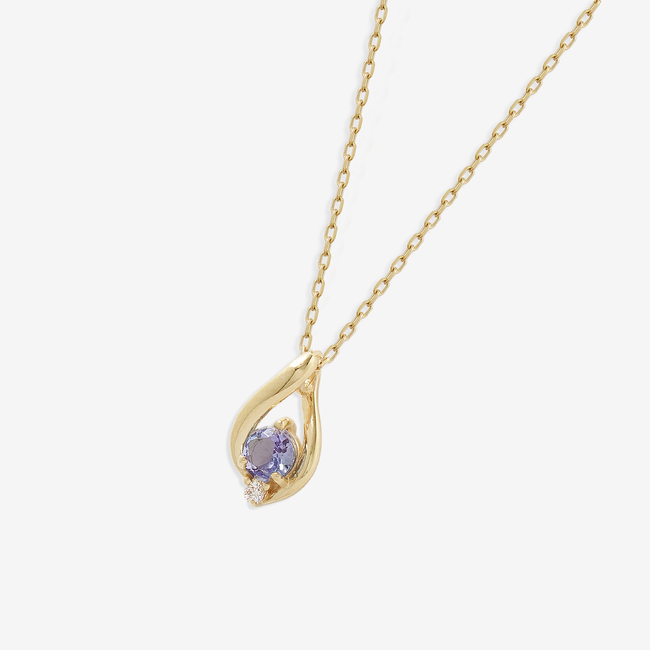 【WEB限定】12月誕生石 K10 イエローゴールド タンザナイト しずく ネックレス