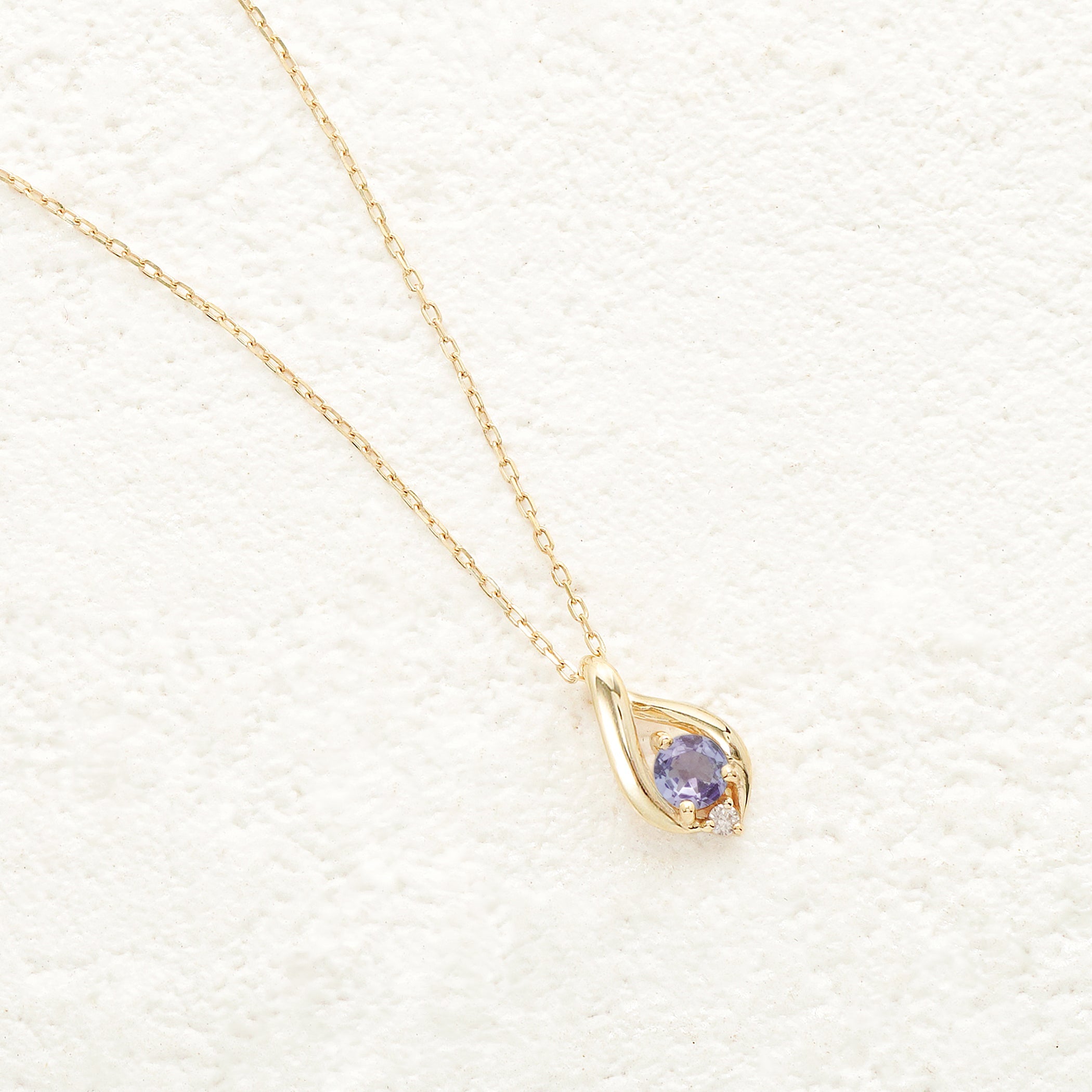 【WEB限定】12月誕生石 K10 イエローゴールド タンザナイト しずく ネックレス