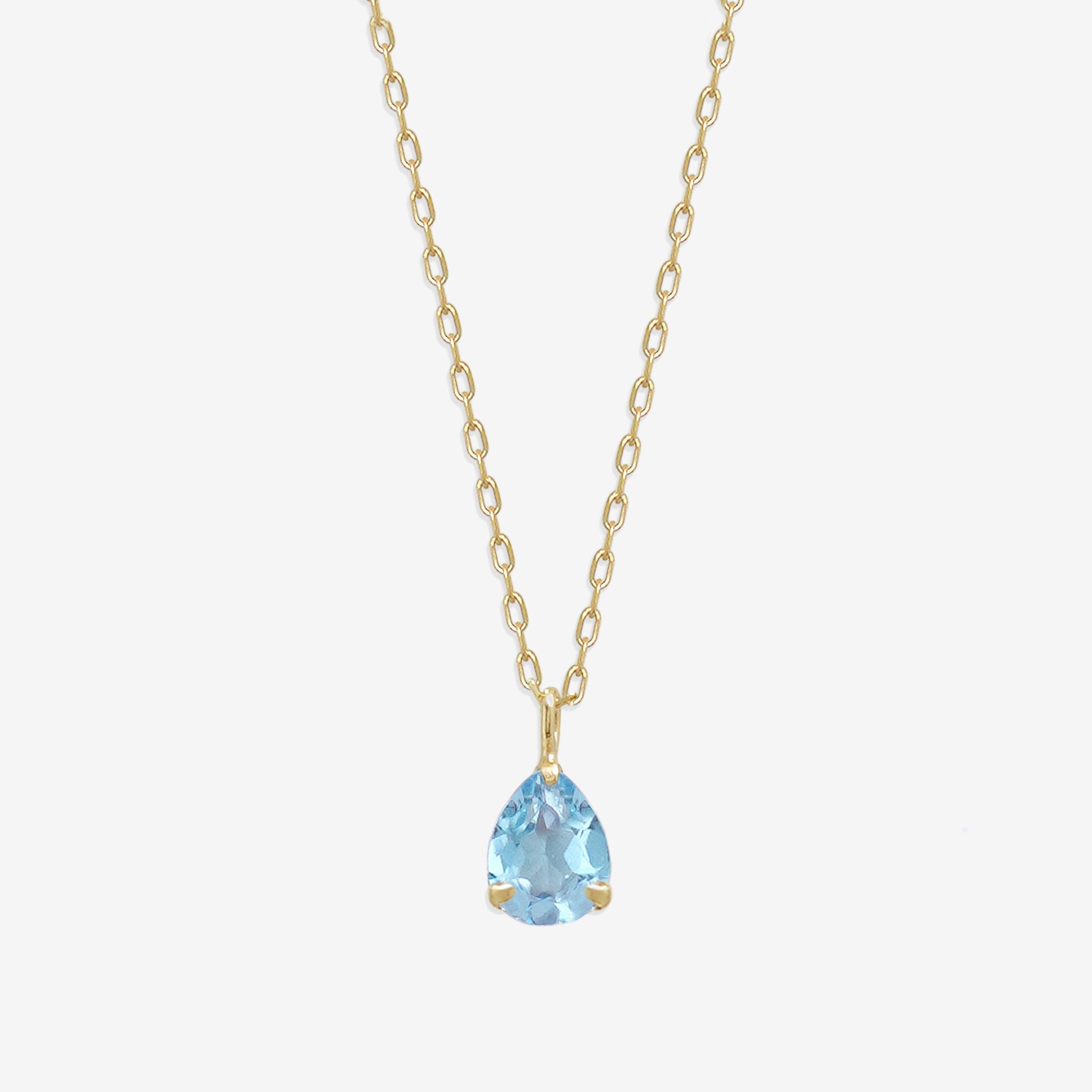 ペンダント ネックレス 一粒 ブルートパーズ(青) 11月誕生石 18金ホワイトゴールド 新宿銀の蔵] 天然 ブルートパーズ 一粒 ネックレス (スライド