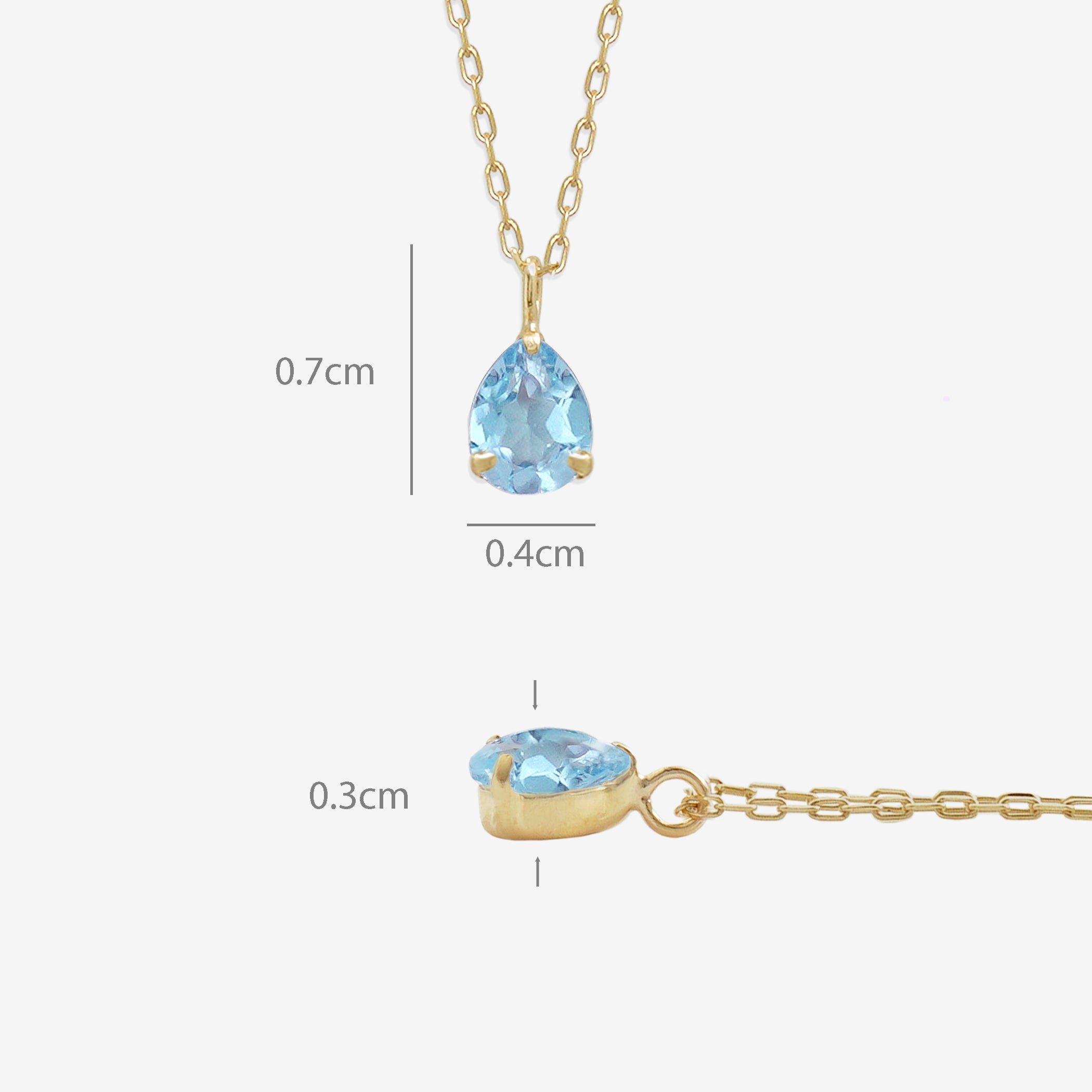 【WEB限定】11月誕生石 K10 イエローゴールド ブルートパーズ しずく ネックレス