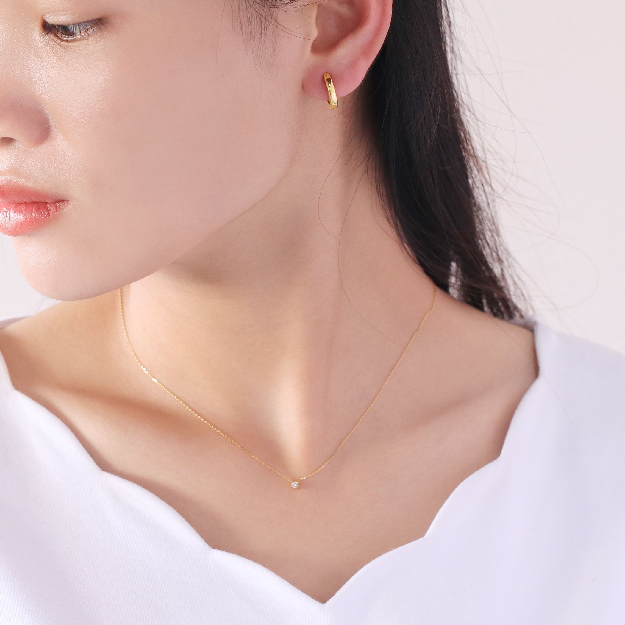 シルバー イエローゴールドメッキ イヤリング