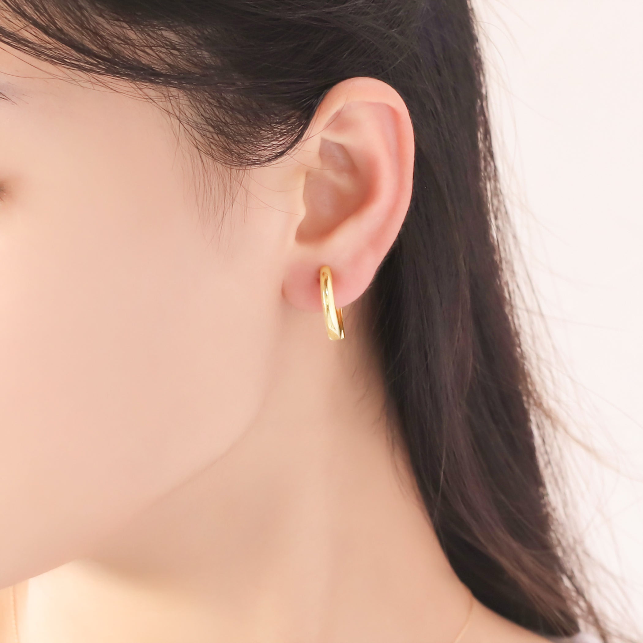 シルバー イエローゴールドメッキ イヤリング