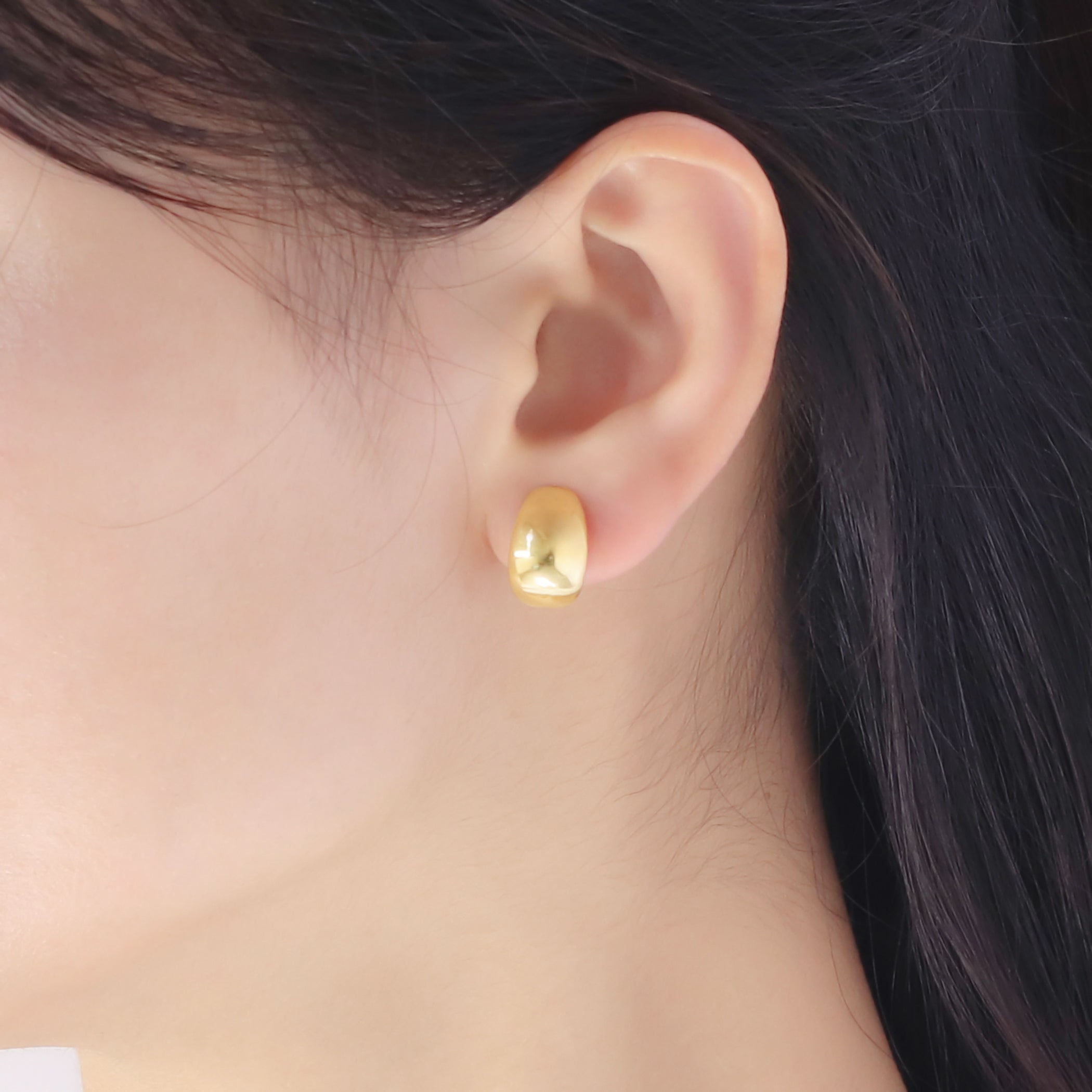 シルバー イエローゴールドメッキ イヤリング