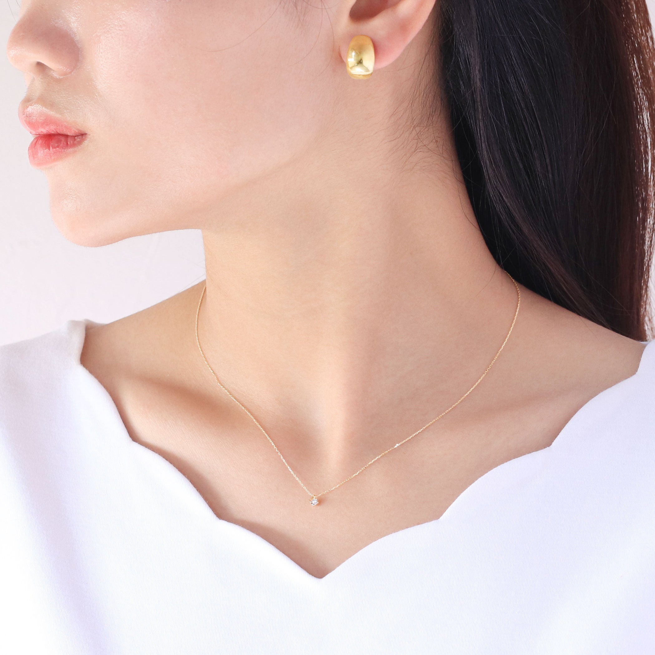 シルバー イエローゴールドメッキ イヤリング