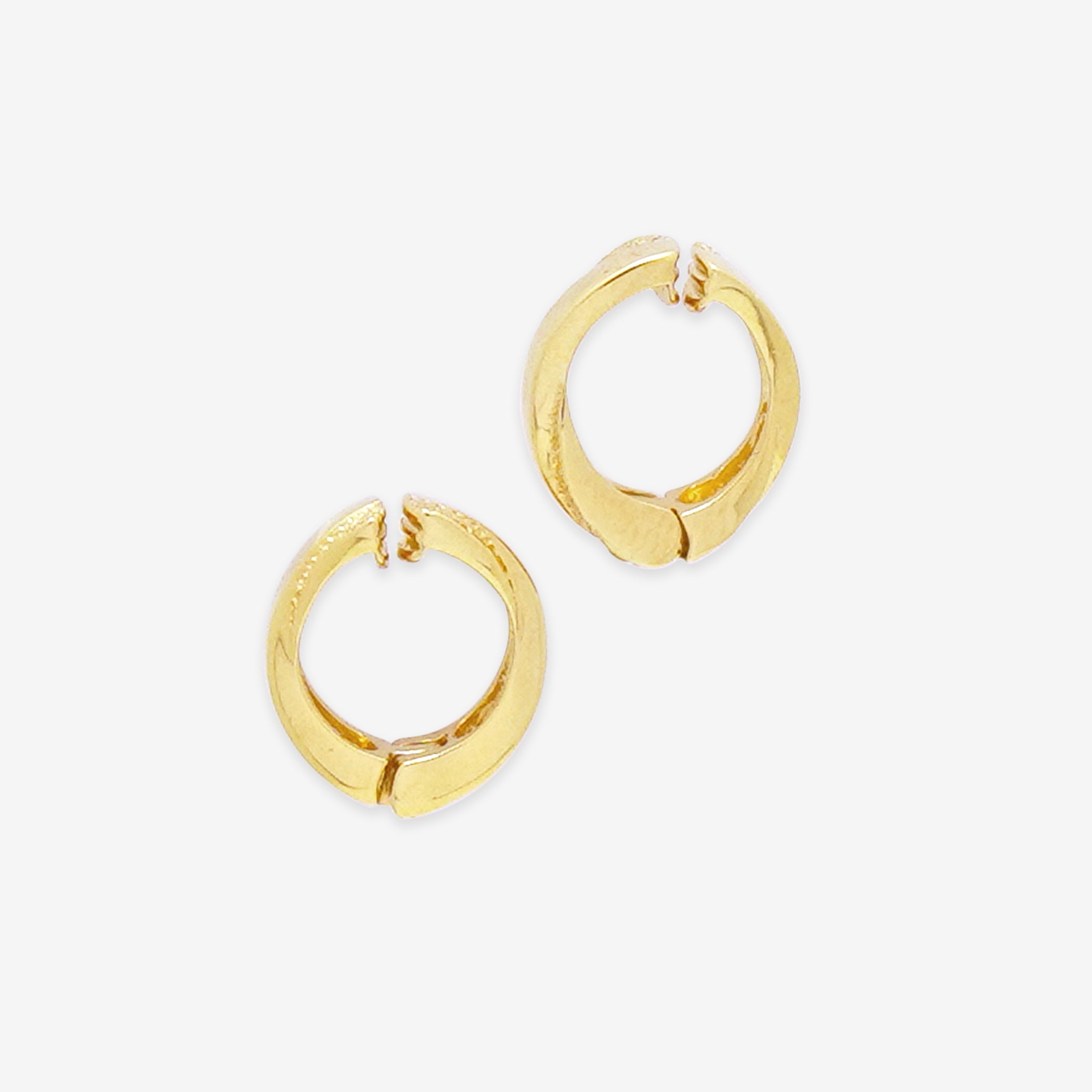 シルバー イエローゴールドメッキ イヤリング