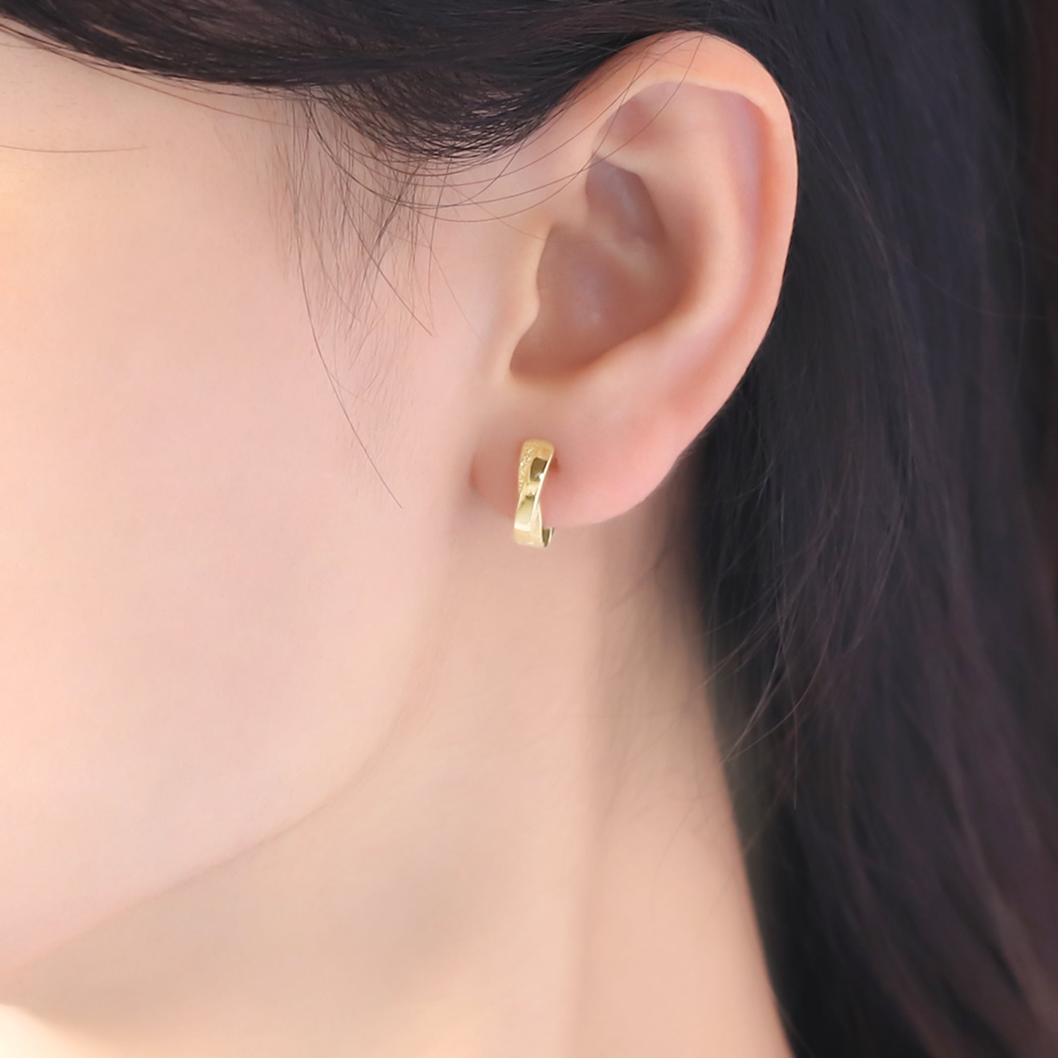 シルバー イエローゴールドメッキ イヤリング