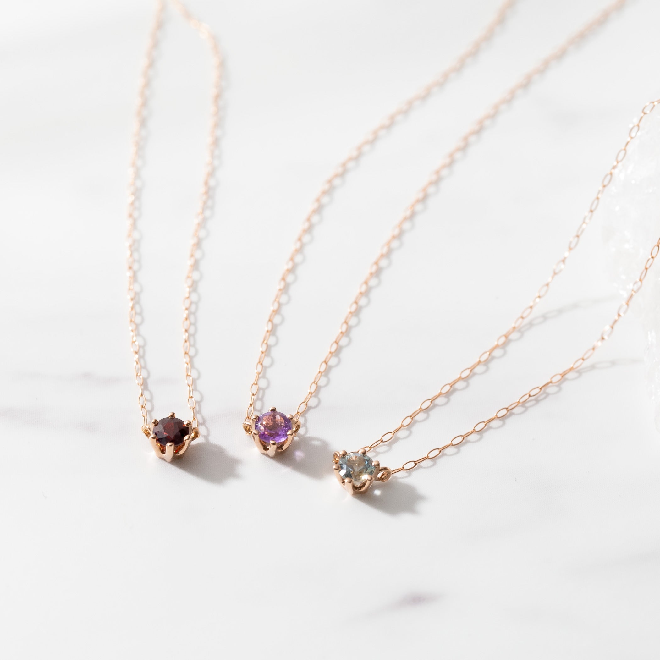 【WEB限定】3月誕生石 K18 ピンクゴールド アクアマリン ネックレス