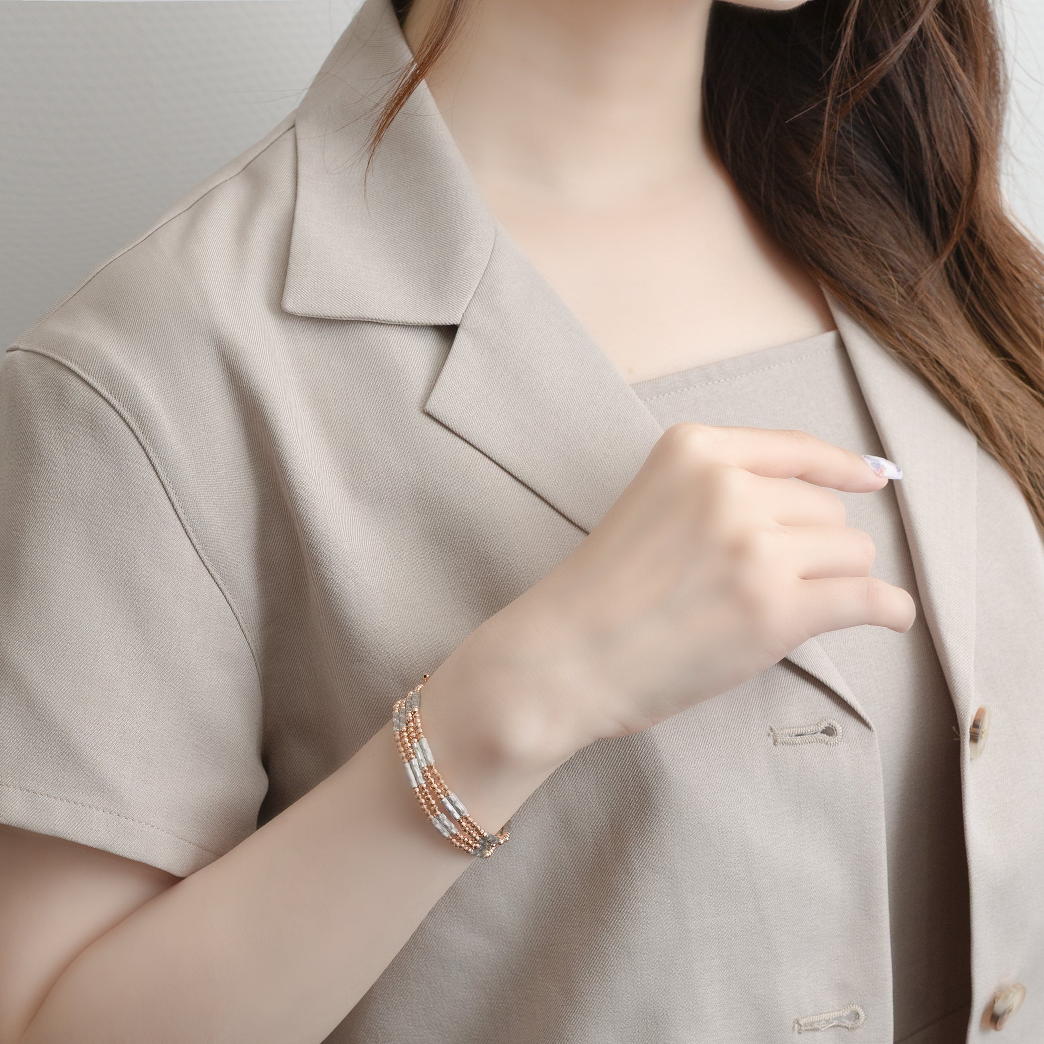 プラチナ/K18 ピンクゴールド ネックレス