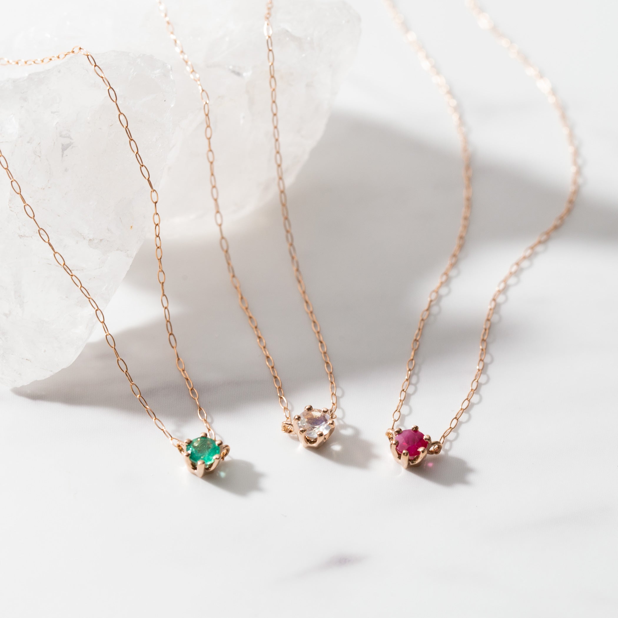 【WEB限定】6月誕生石 K18 ピンクゴールド ムーンストーン ネックレス