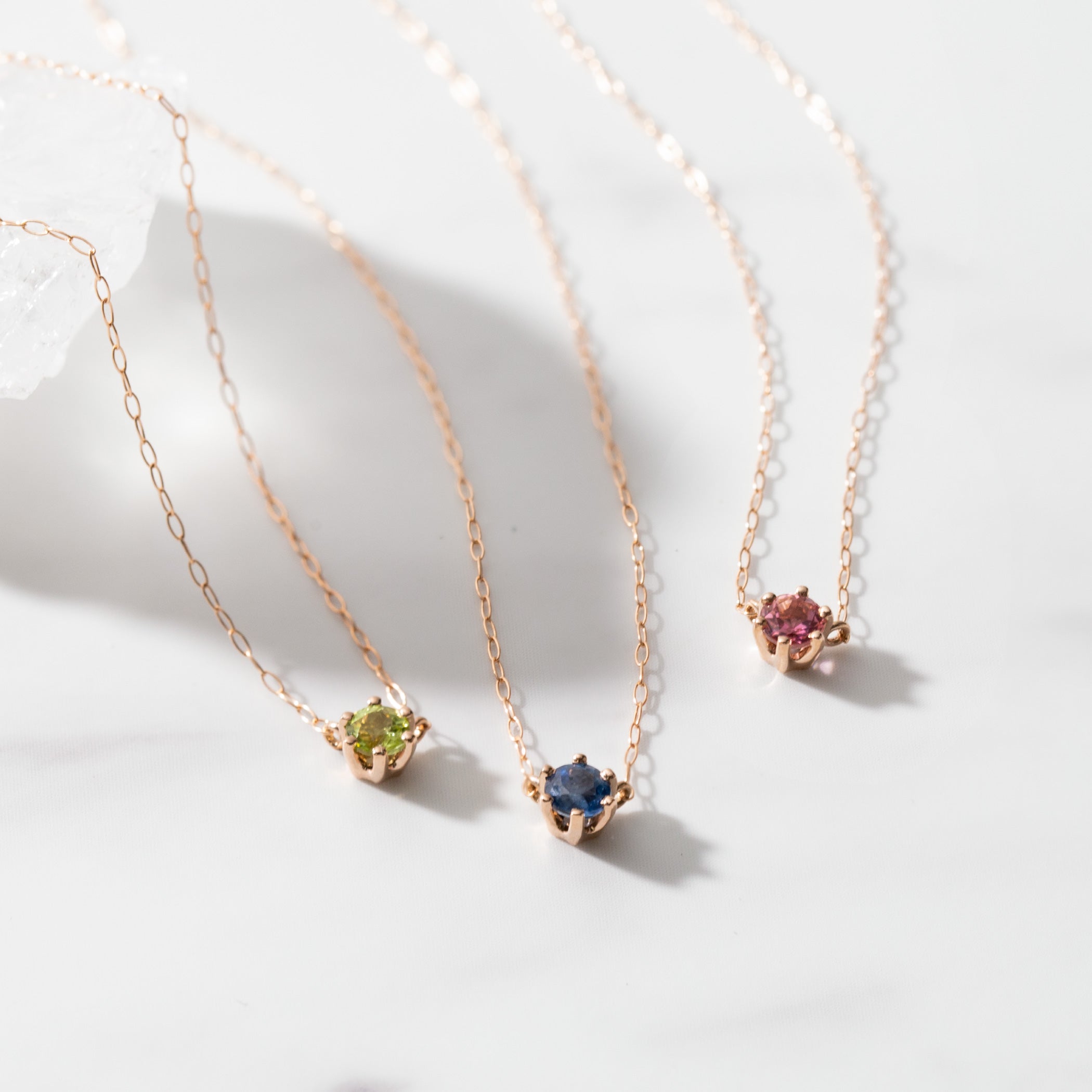 【WEB限定】9月誕生石 K18 ピンクゴールド サファイア ネックレス