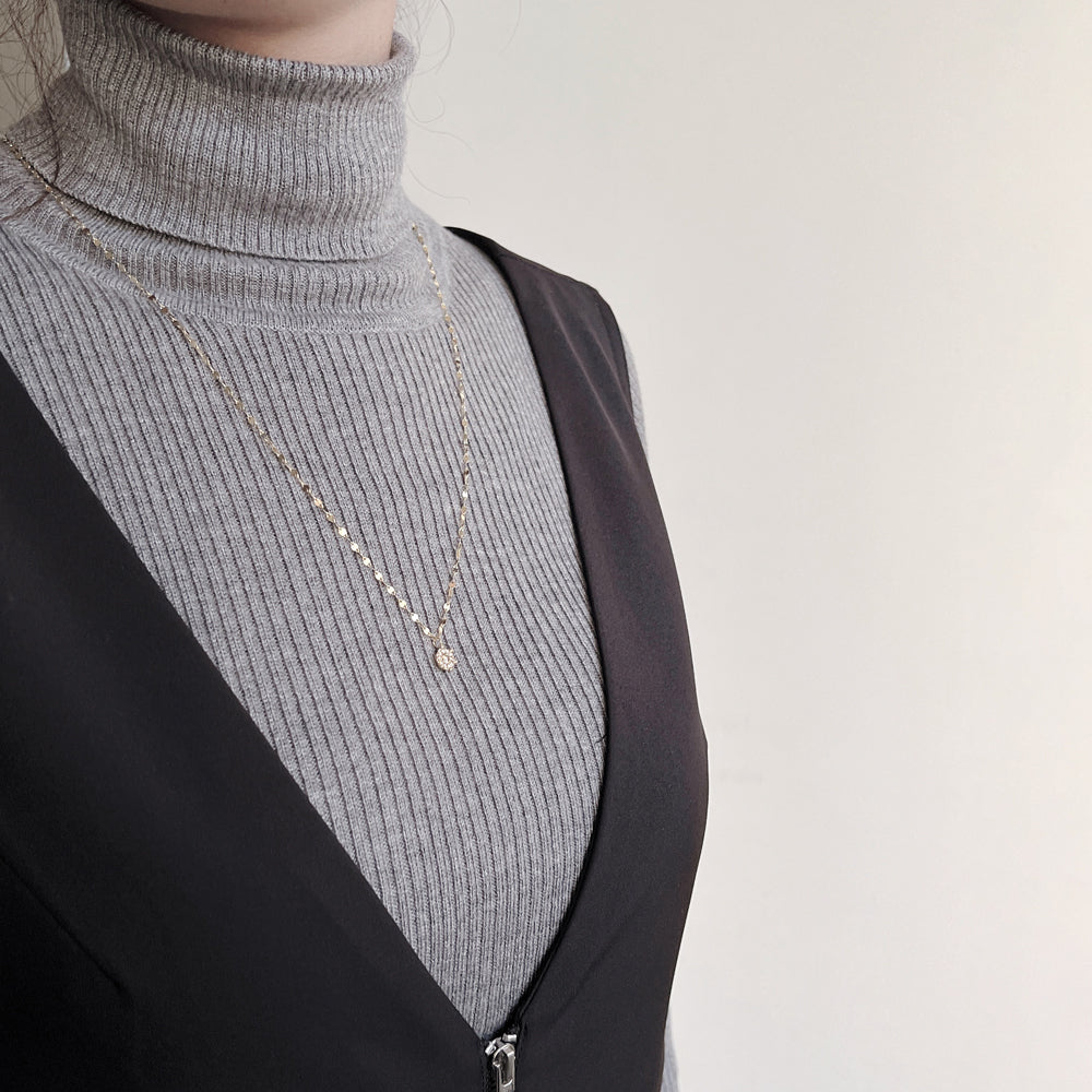 【asta Iris】K18 ピンクゴールド ダイヤモンド ロングネックレス