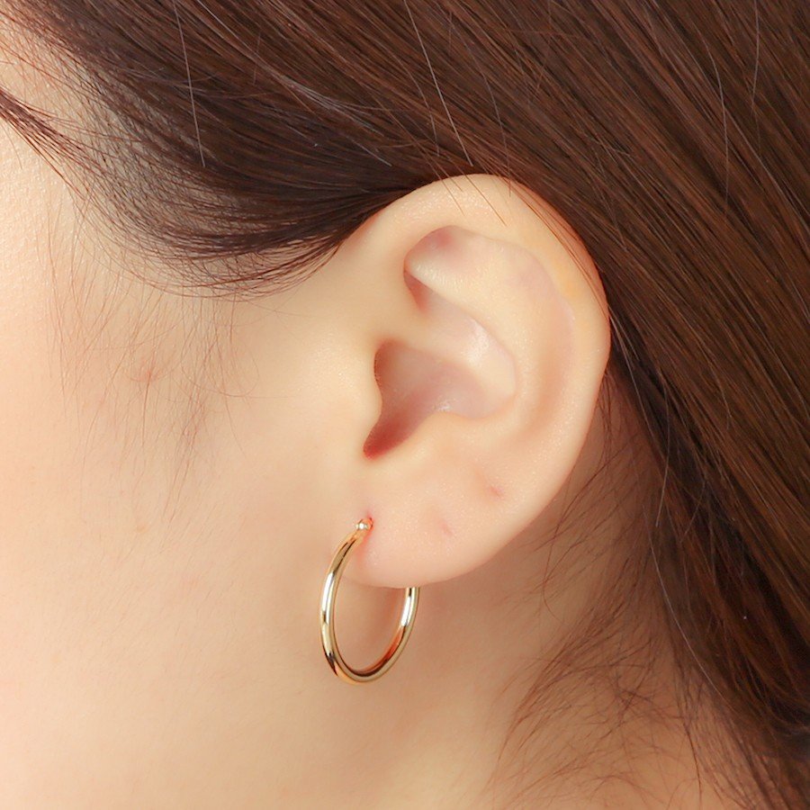 K18 イエローゴールド フープ ピアス(20mm)