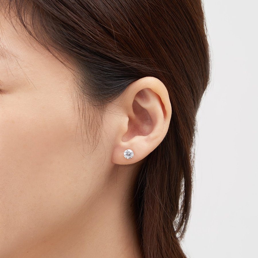 K18 ピンクゴールド キュービックジルコニア ピアス(5mm)