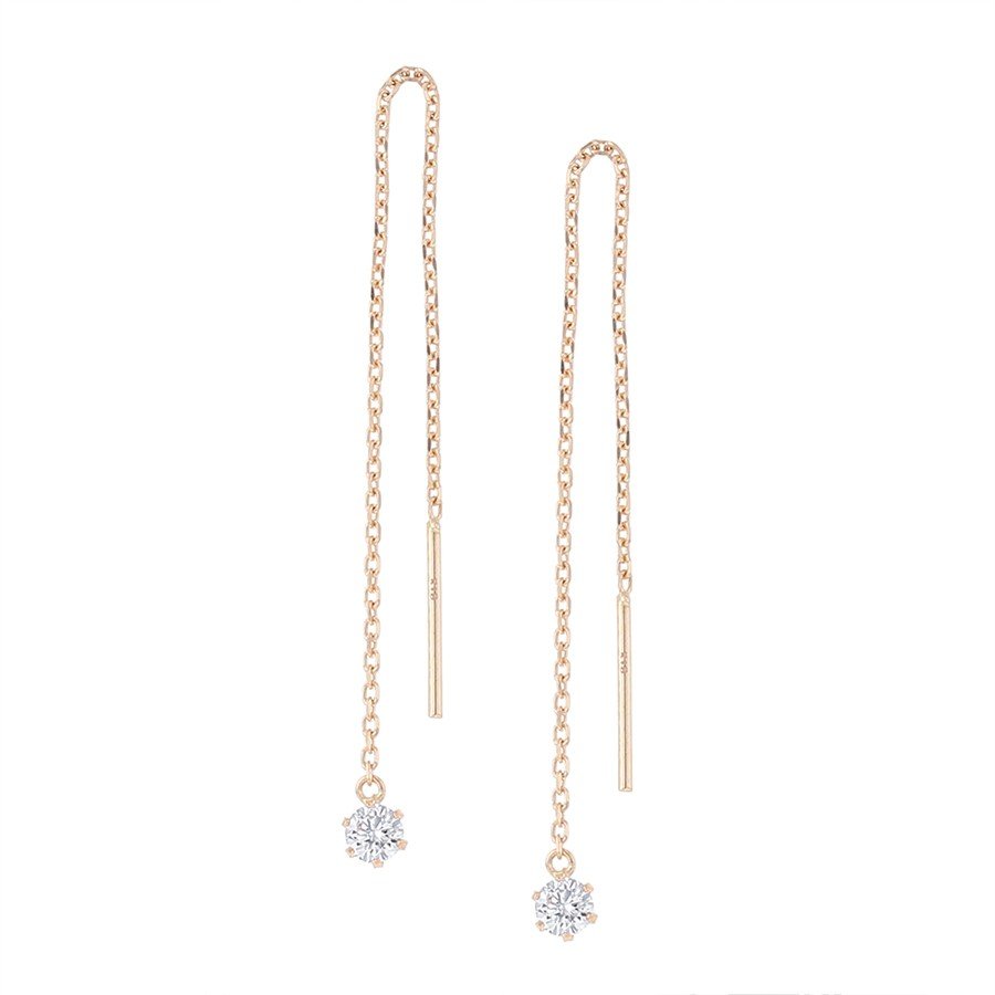 K18 ピンクゴールド キュービックジルコニア アメリカン ピアス(S)