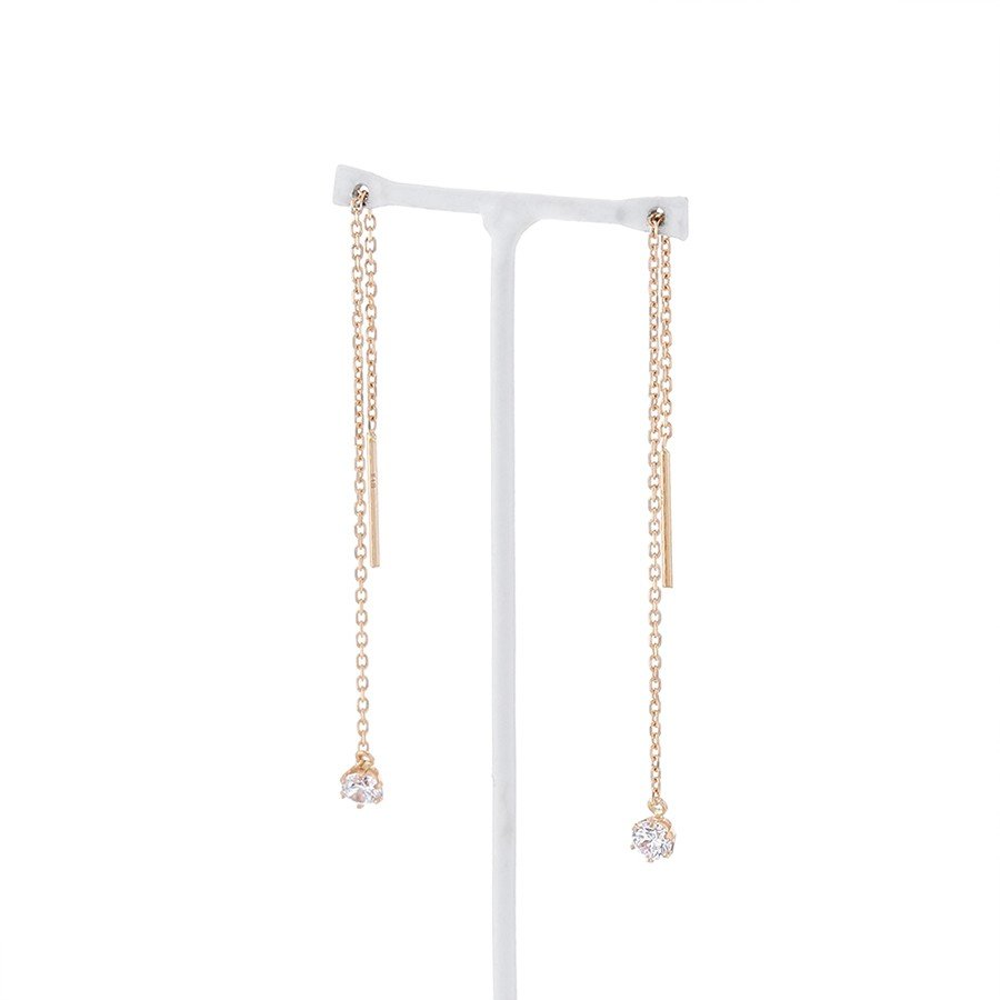 K18 ピンクゴールド キュービックジルコニア アメリカン ピアス(S)