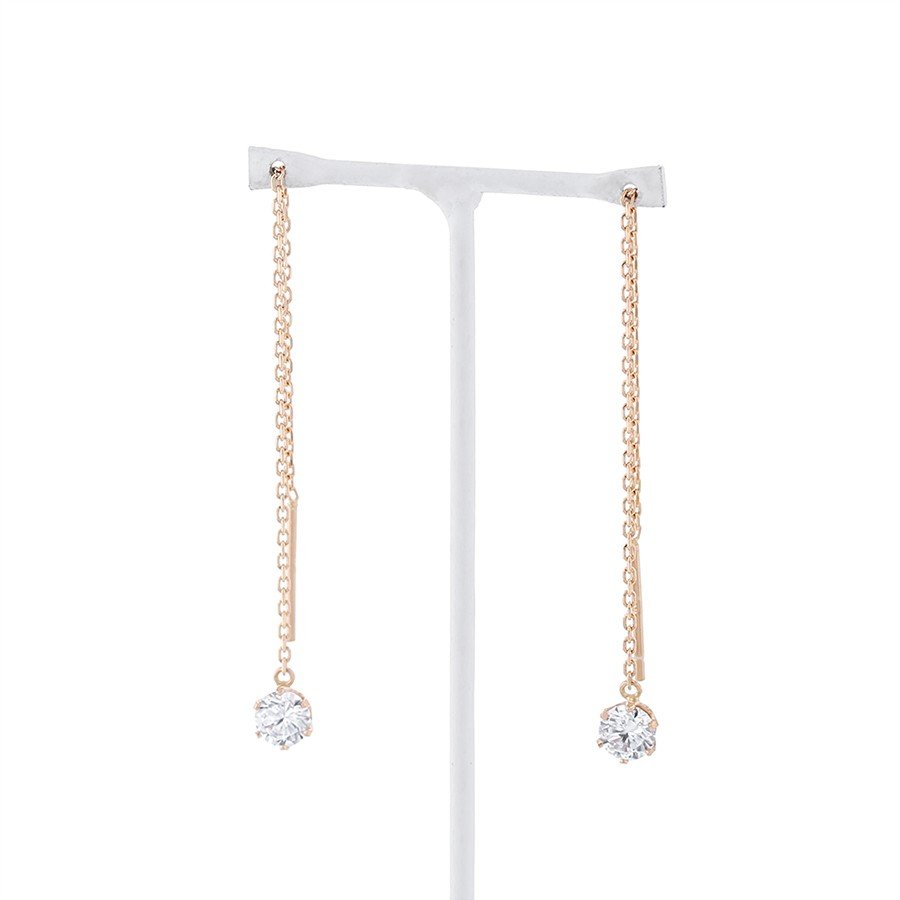 K18 ピンクゴールド キュービックジルコニア アメリカン ピアス