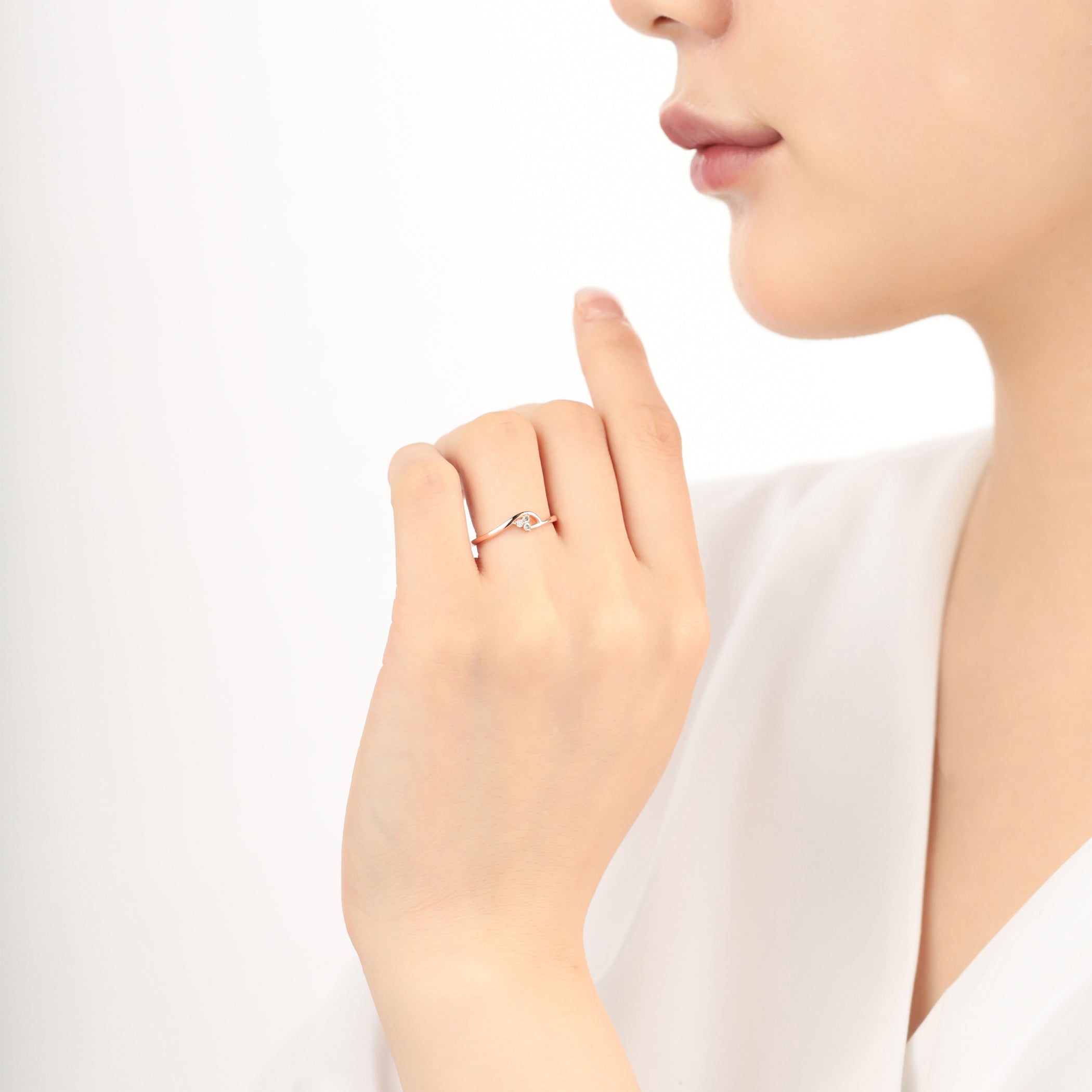 K10 ピンクゴールド ダイヤモンド リング