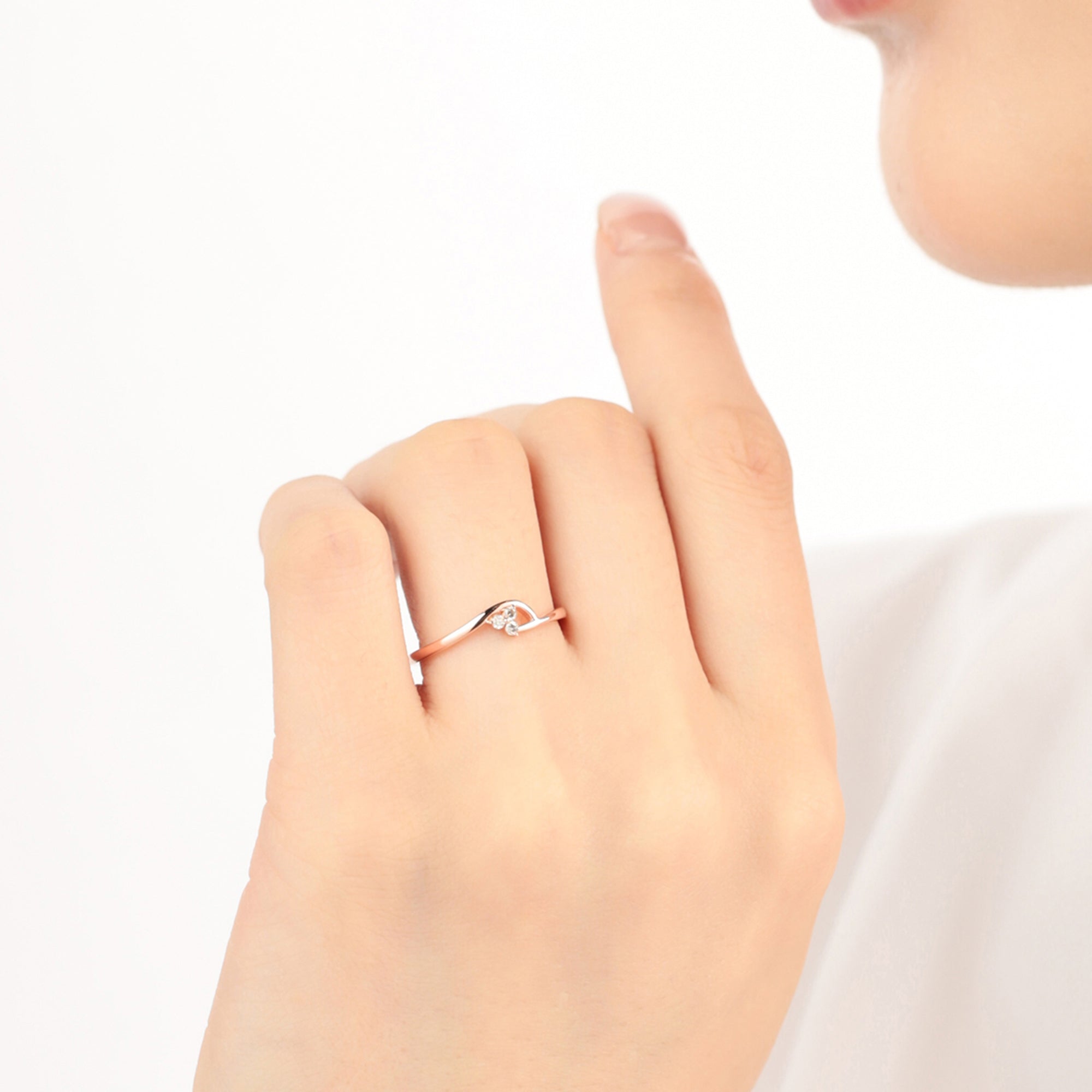 K10 ピンクゴールド ダイヤモンド リング