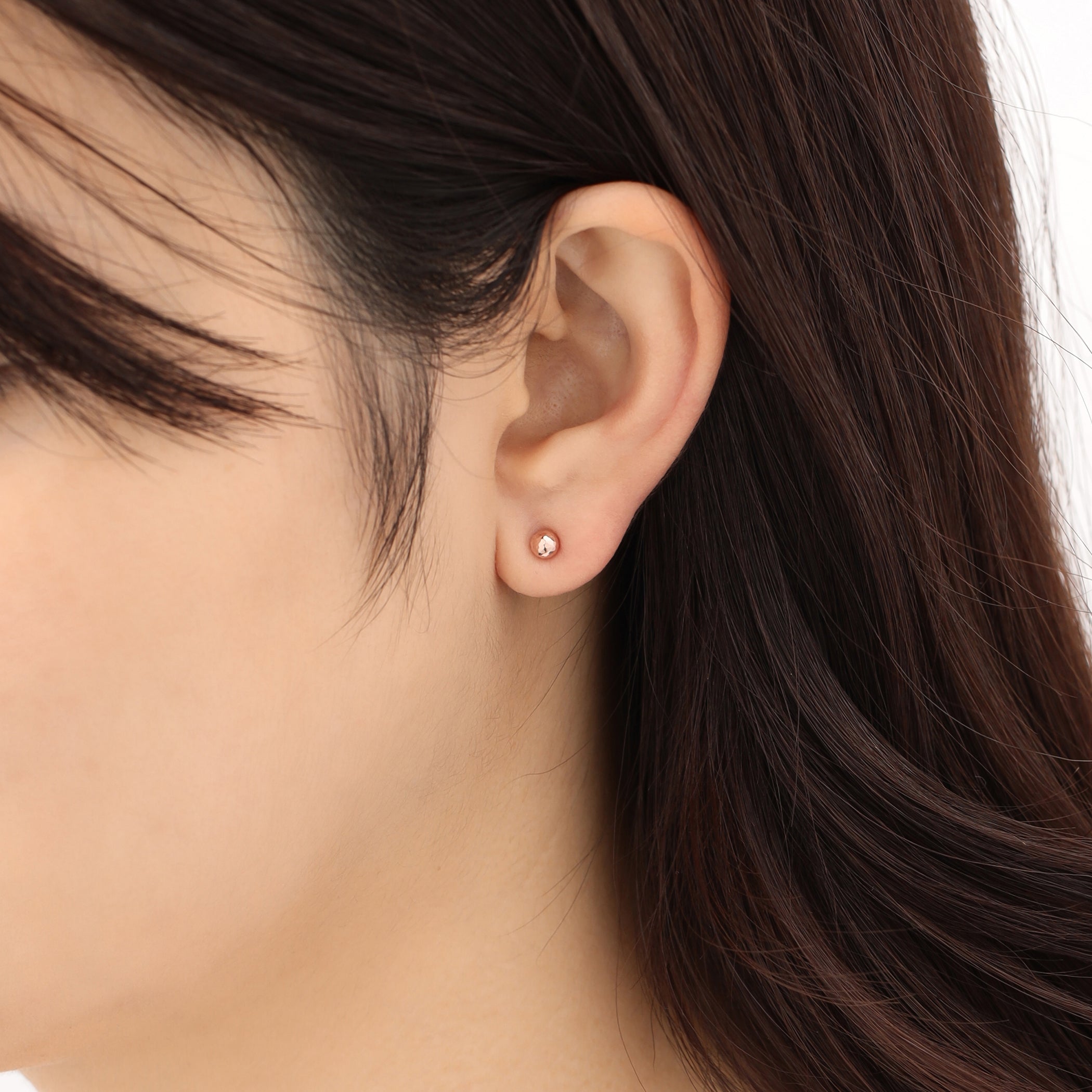 K10 ピンクゴールド 丸玉 ピアス(4mm)