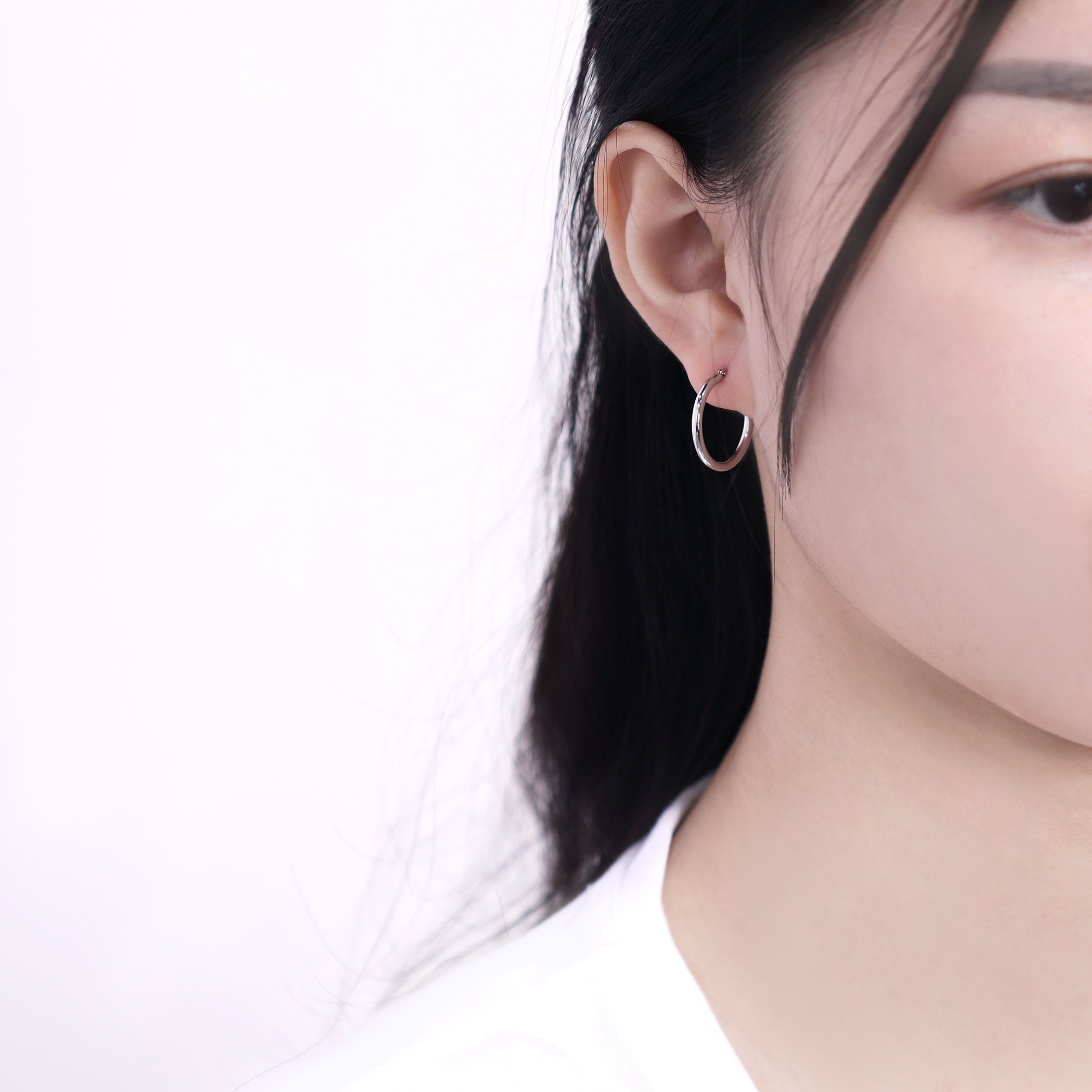 プラチナ フープ ピアス(20mm)