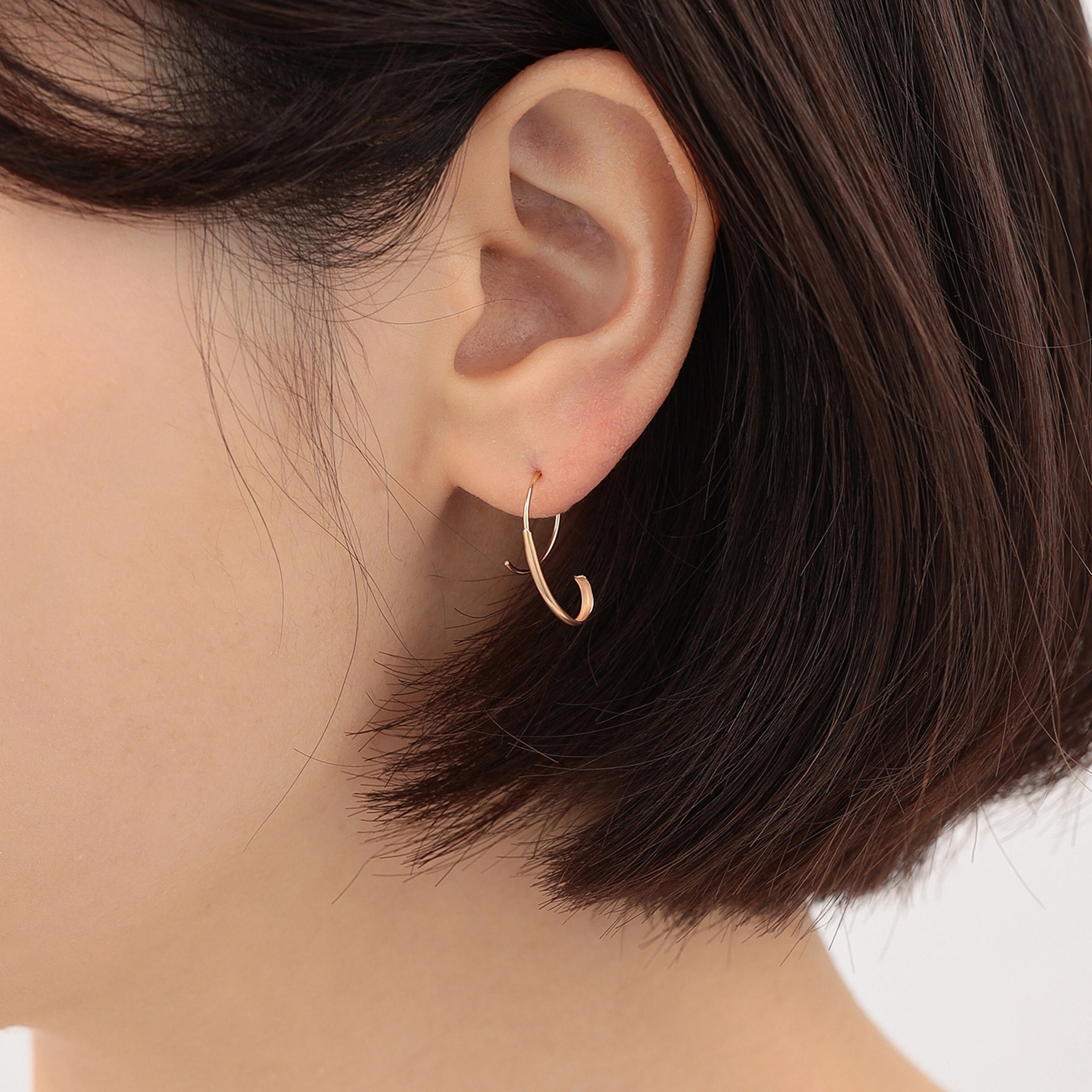 【WEB限定】K10 イエローゴールド フック ピアス