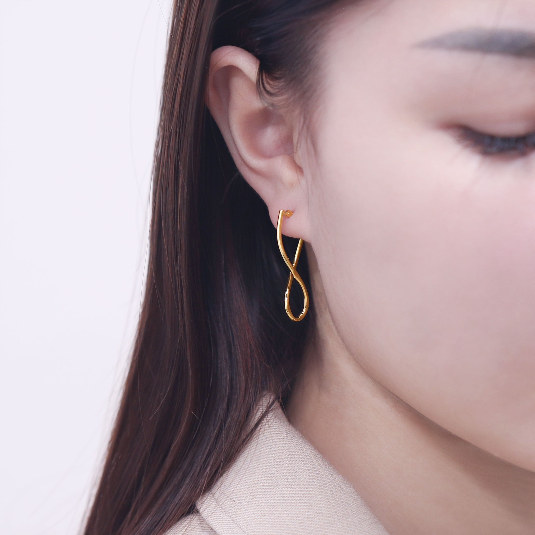 【WEB限定】K10 イエローゴールド フープ ピアス