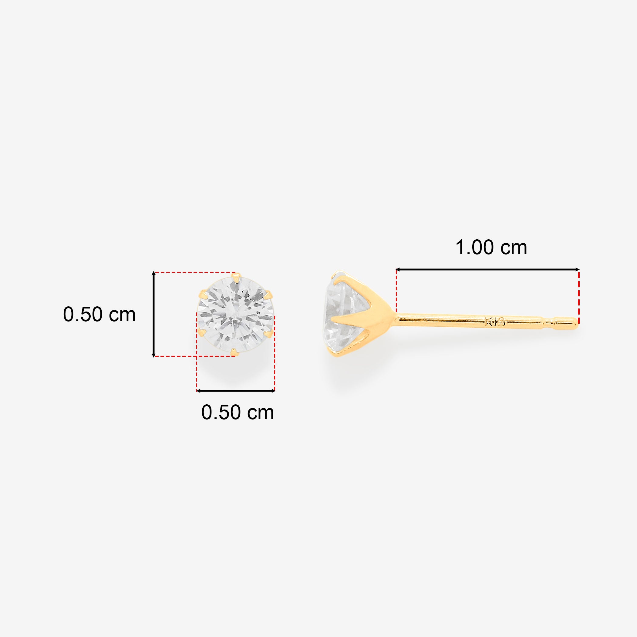 K18 イエローゴールド キュービックジルコニア ピアス