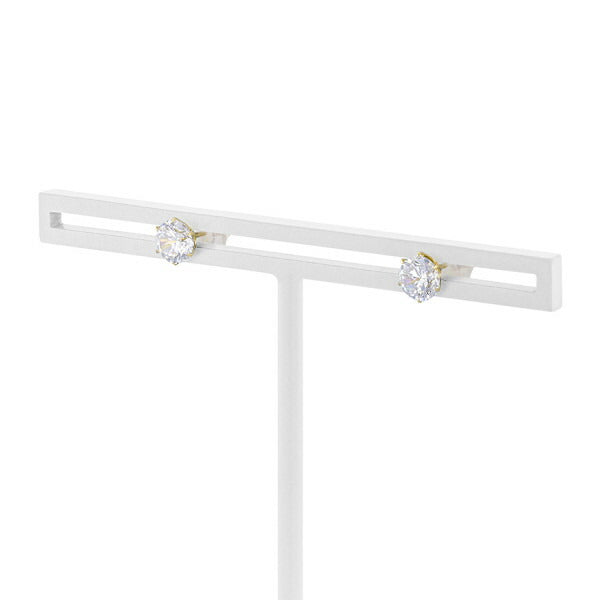 K18 イエローゴールド キュービックジルコニア ピアス(5mm)