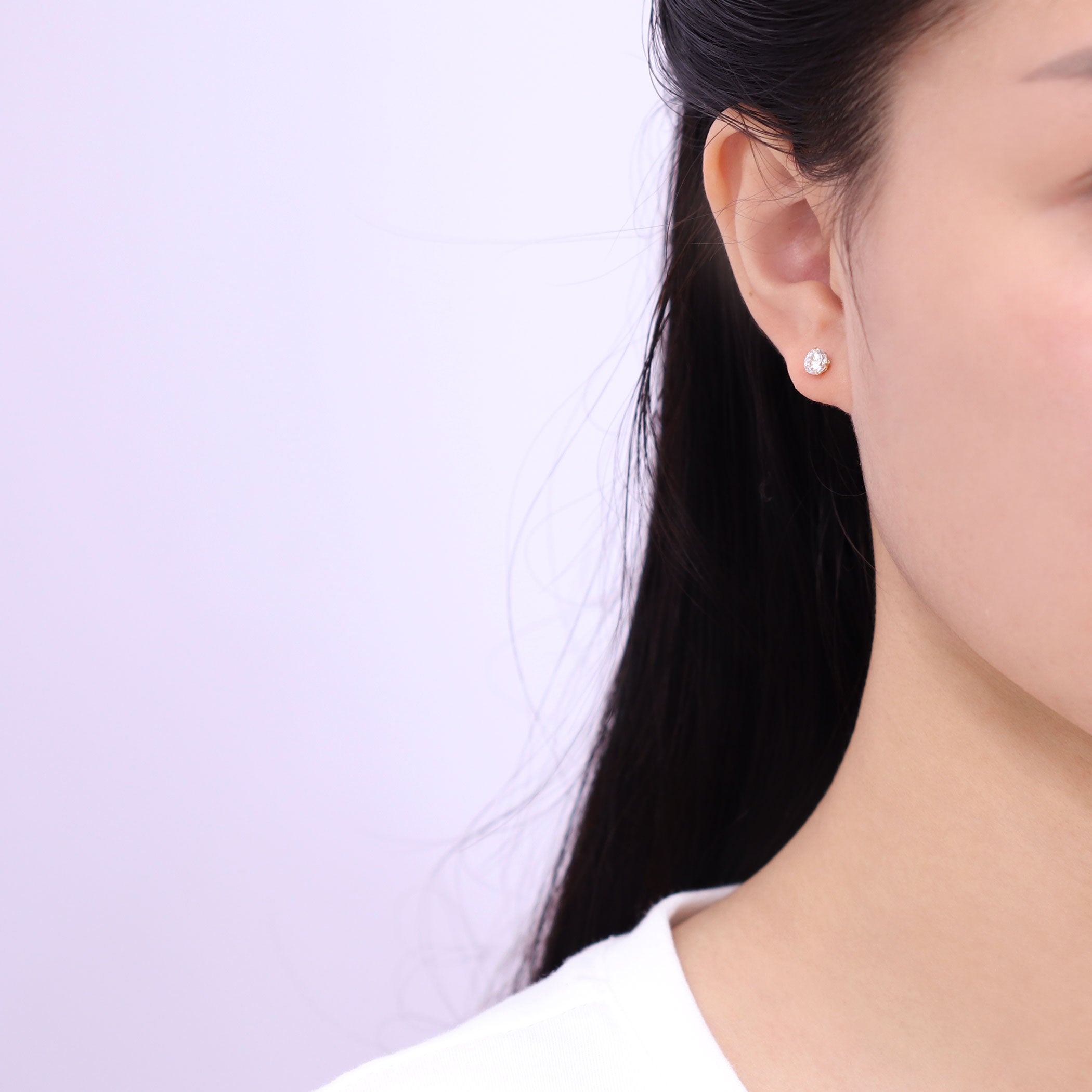 K18 イエローゴールド キュービックジルコニア ピアス(5mm)