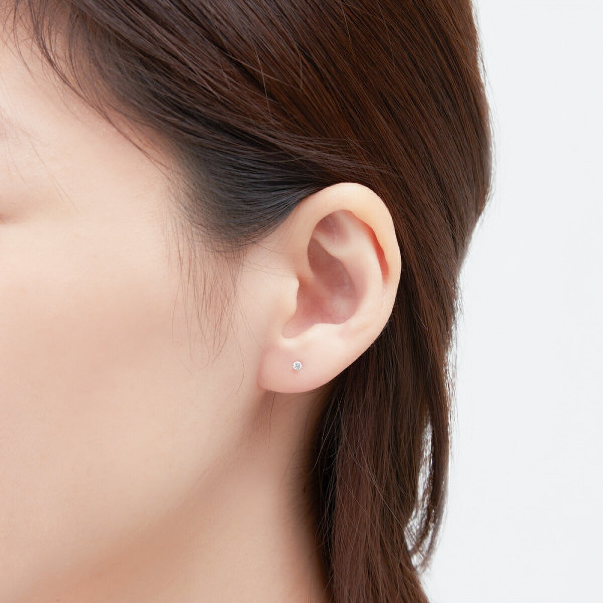 K18 ホワイトゴールド キュービックジルコニア ピアス(2mm)