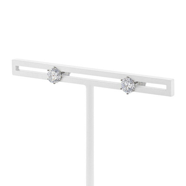 K18 ホワイトゴールド キュービックジルコニア ピアス(5mm)