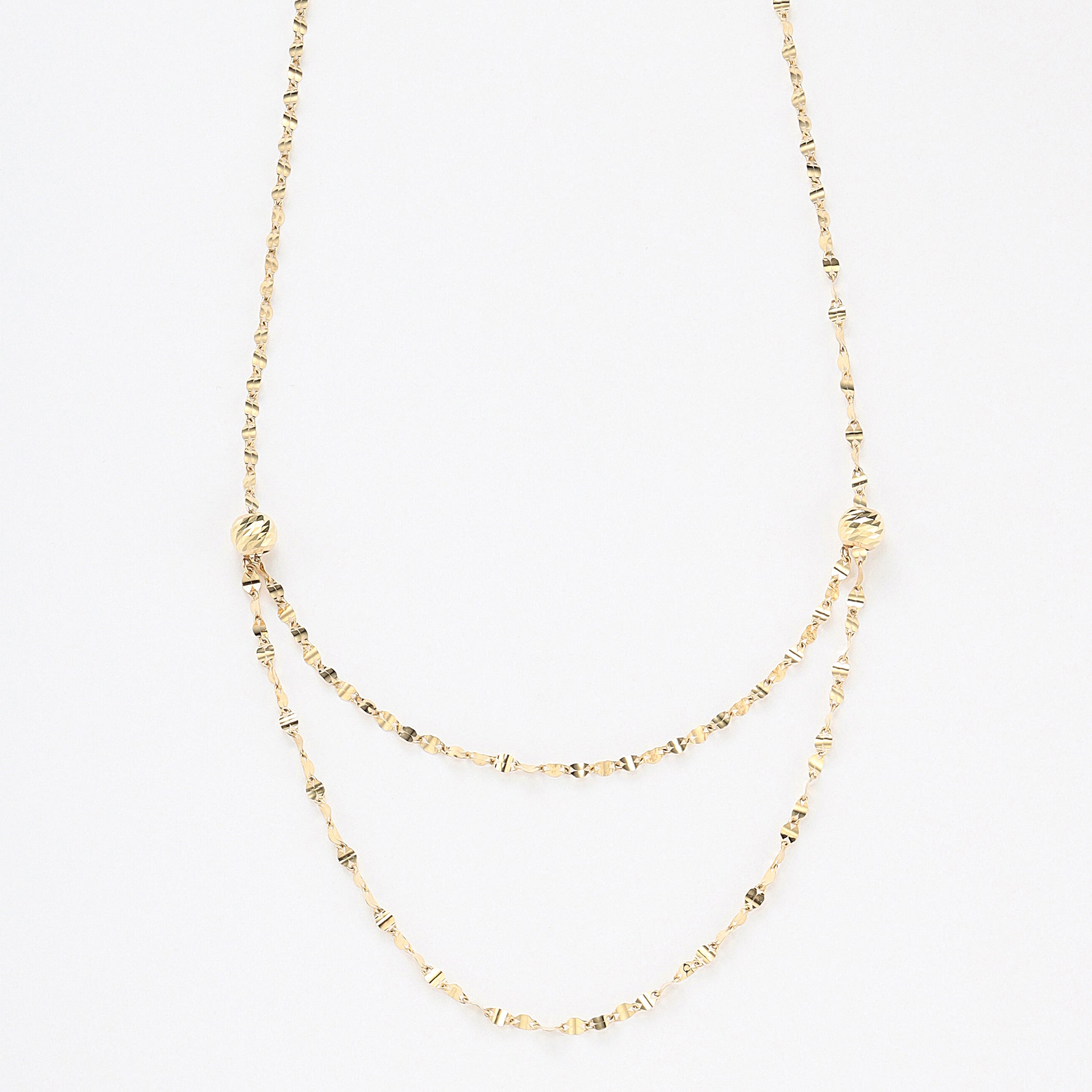 K10 イエローゴールド ロング デザインネックレス(70cm)