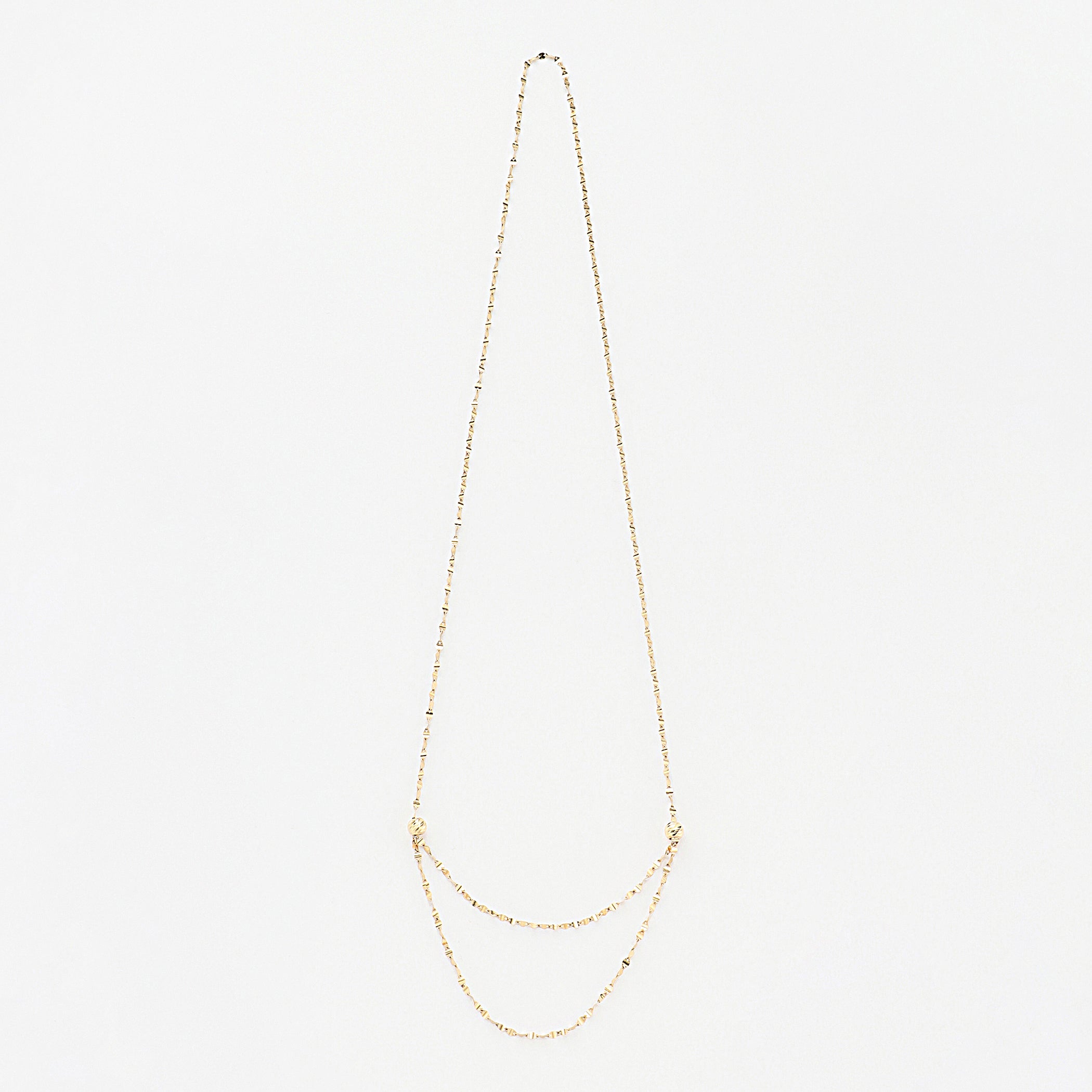 K10 イエローゴールド ロング デザインネックレス(70cm)