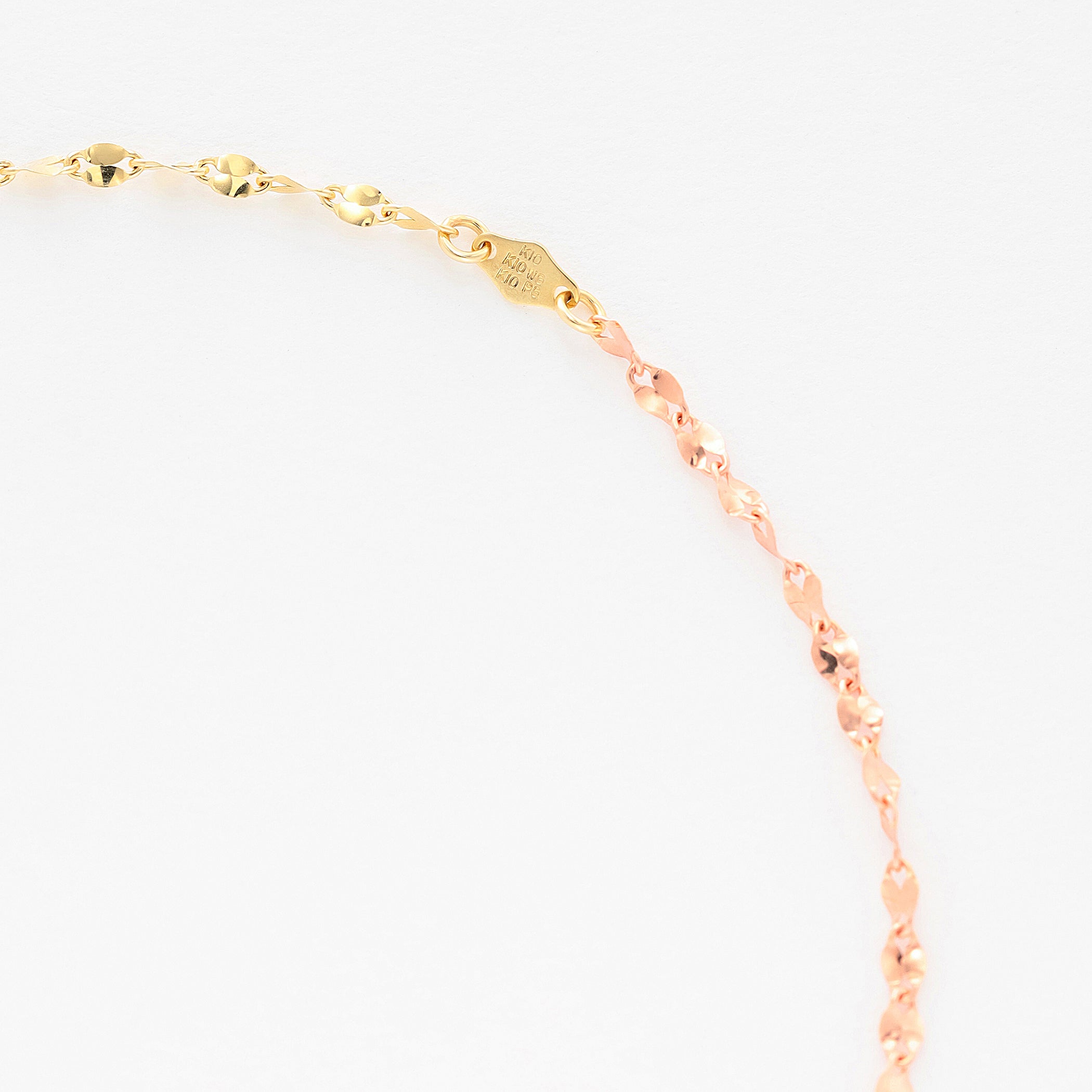 K10 イエローゴールド/ホワイトゴールド/ピンクゴールド ロング デザインネックレス(70cm)