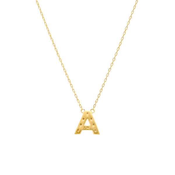 【WEB限定】K10 イエローゴールド ダイヤモンド イニシャル ネックレス(A)