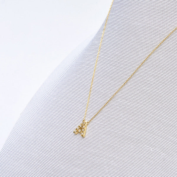 【WEB限定】K10 イエローゴールド ダイヤモンド イニシャル ネックレス(A)