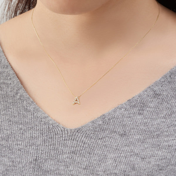 【WEB限定】K10 イエローゴールド ダイヤモンド イニシャル ネックレス(A)