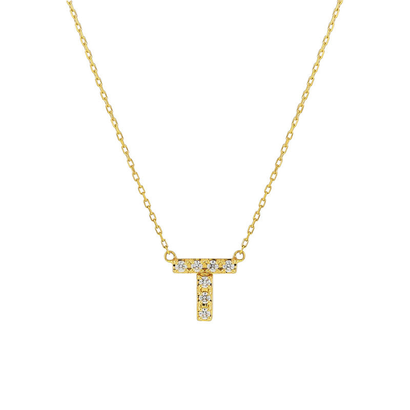 【WEB限定】K10 イエローゴールド ダイヤモンド イニシャル ネックレス(T) ミルフローラ(Milluflora)公式通販サイト