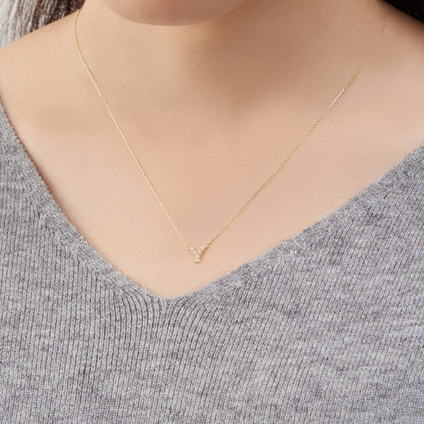 【WEB限定】K10 イエローゴールド ダイヤモンド イニシャル ネックレス(Y)