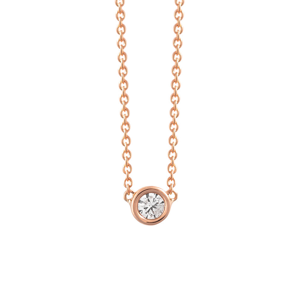 【WEB限定】K18 ピンクゴールド ダイヤモンド ネックレス(0.12ct)