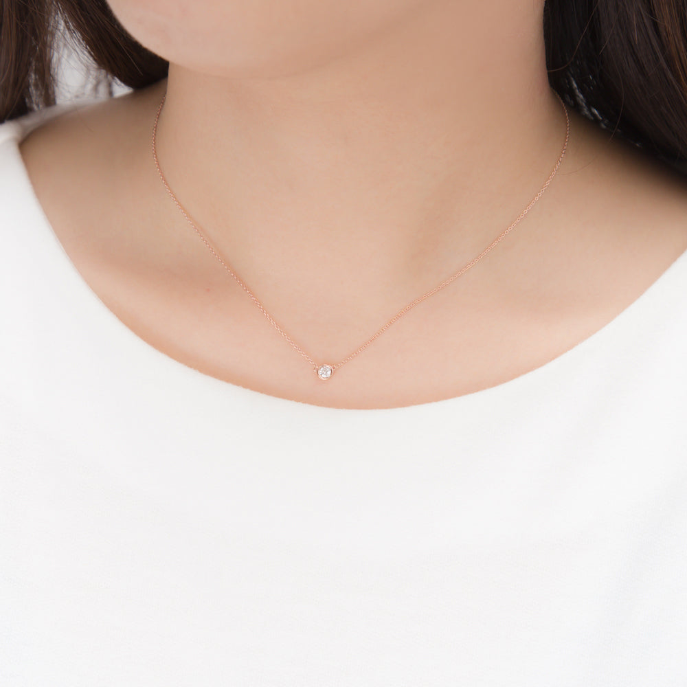 【WEB限定】K18 ピンクゴールド ダイヤモンド ネックレス(0.12ct)