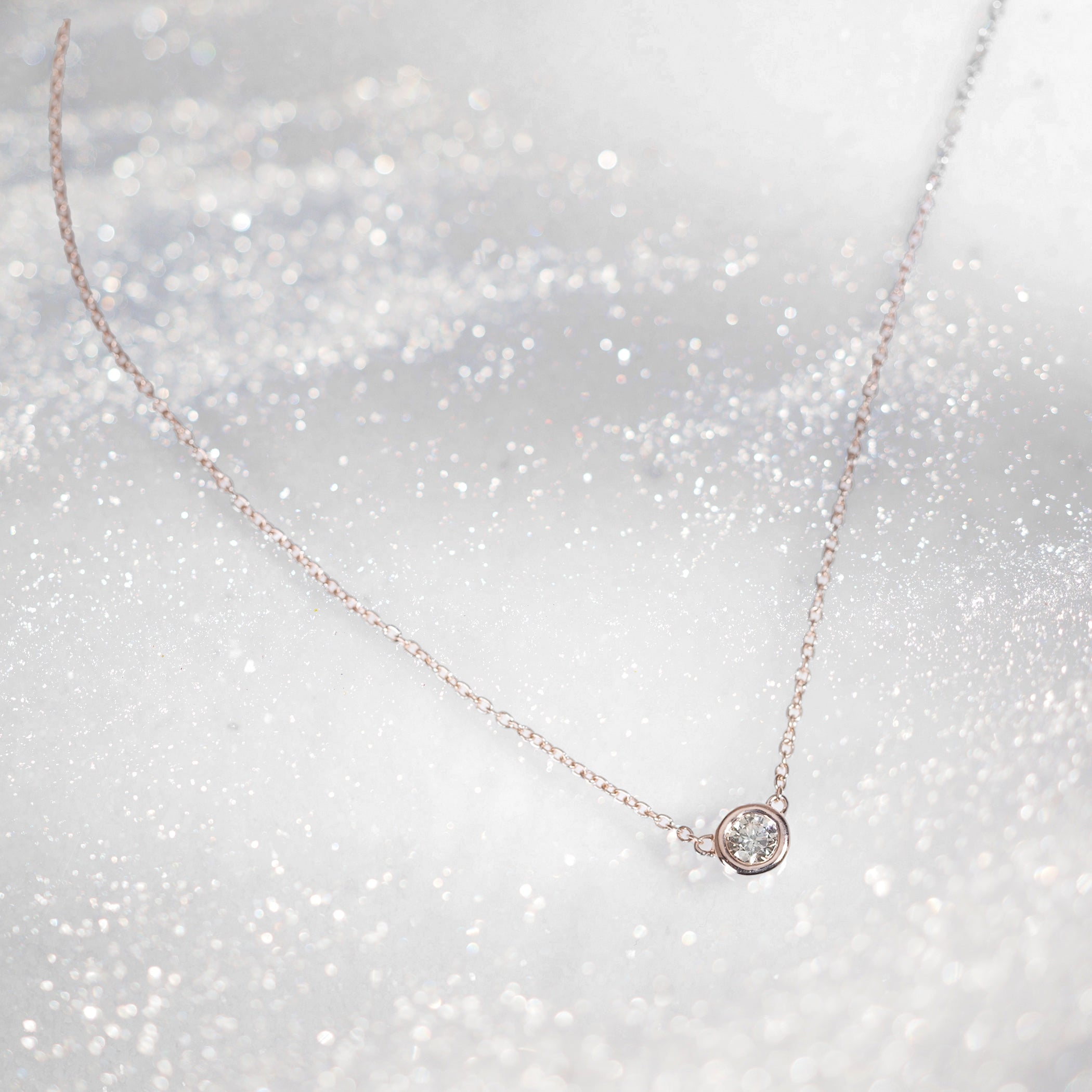 【WEB限定】K18 ピンクゴールド ダイヤモンド ネックレス(0.12ct)