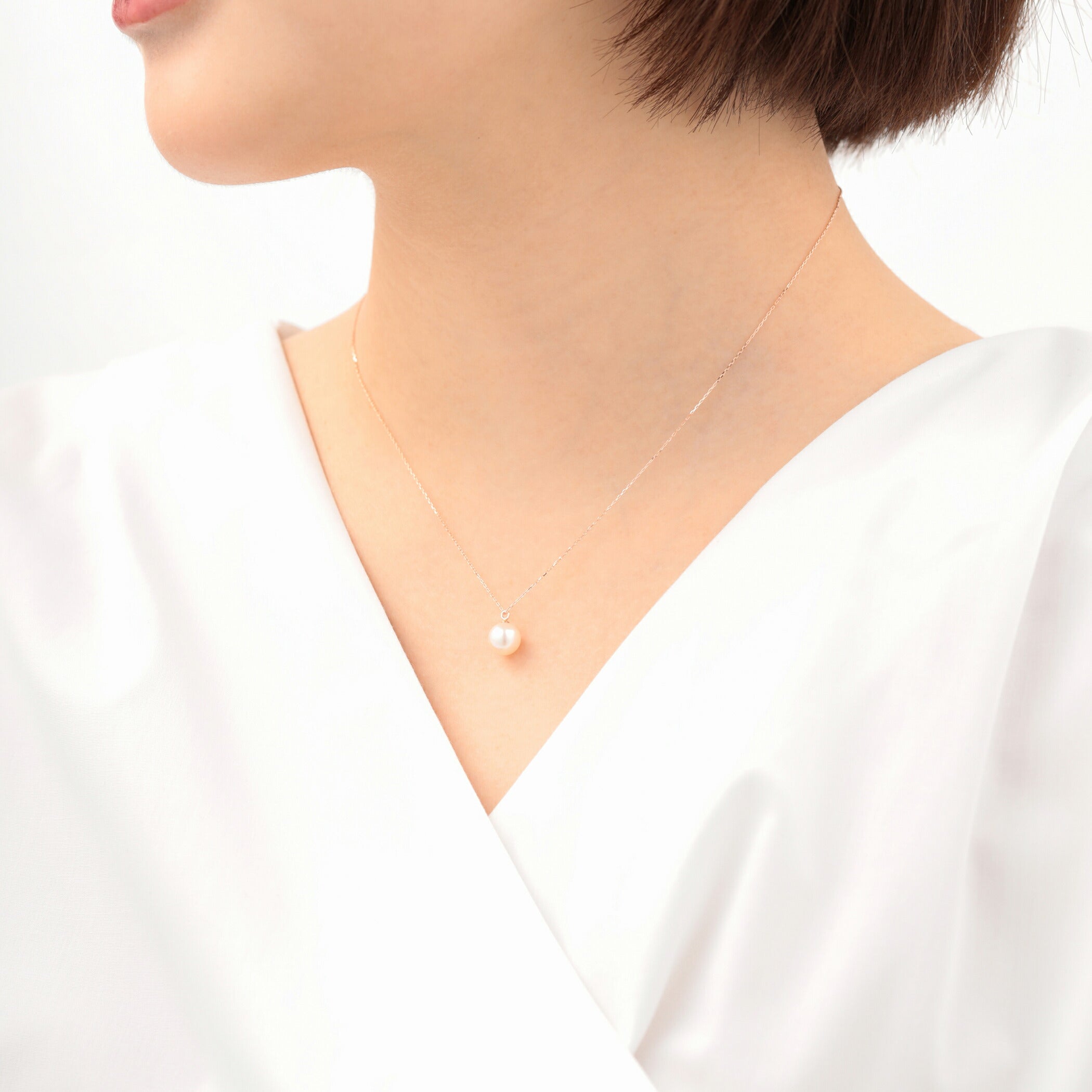 【WEB限定】6月誕生石 K10 ピンクゴールド あこや真珠 ネックレス